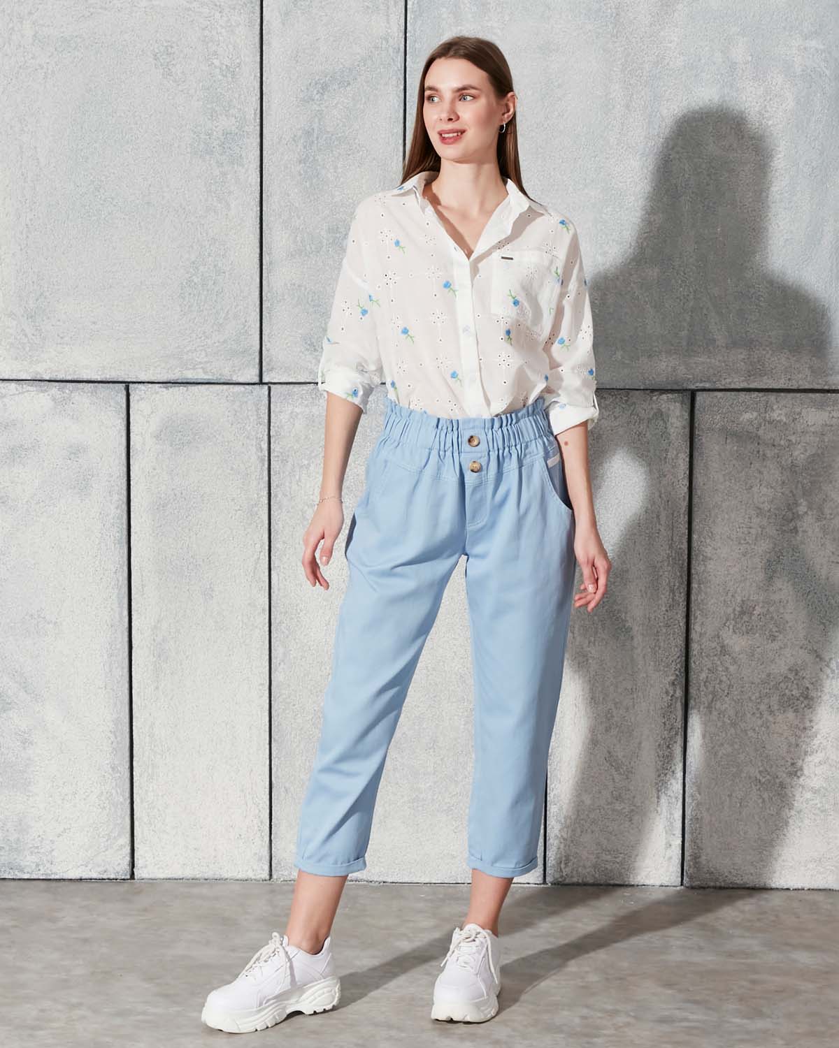 Çiçekli Pamuk Gömlek