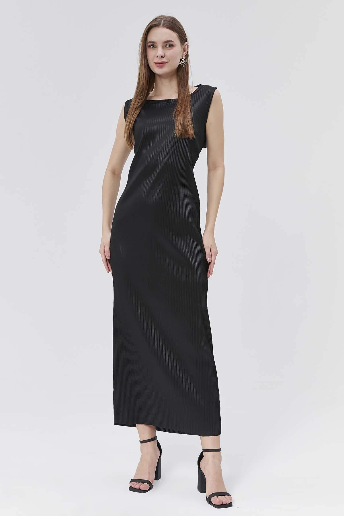 Fırça Varalık Uzun Elbise