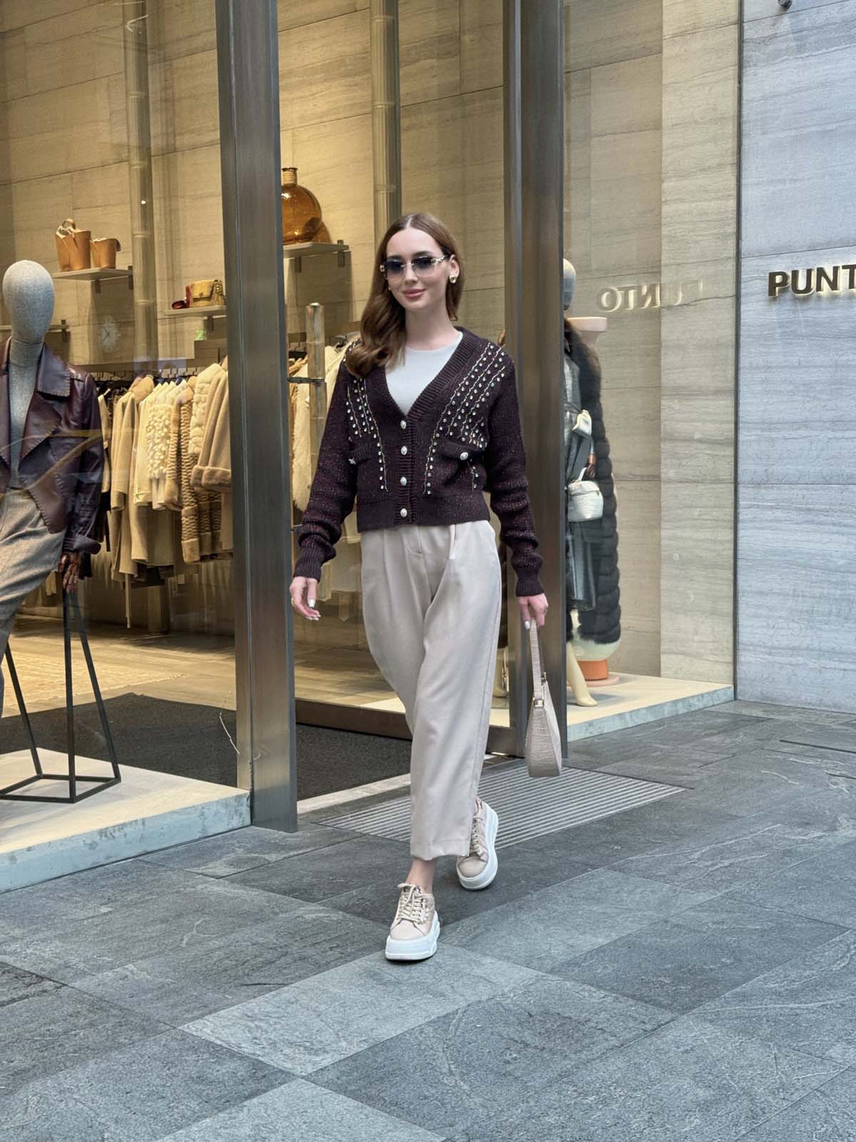 Kotonit Simli İncili Kısa Ceket