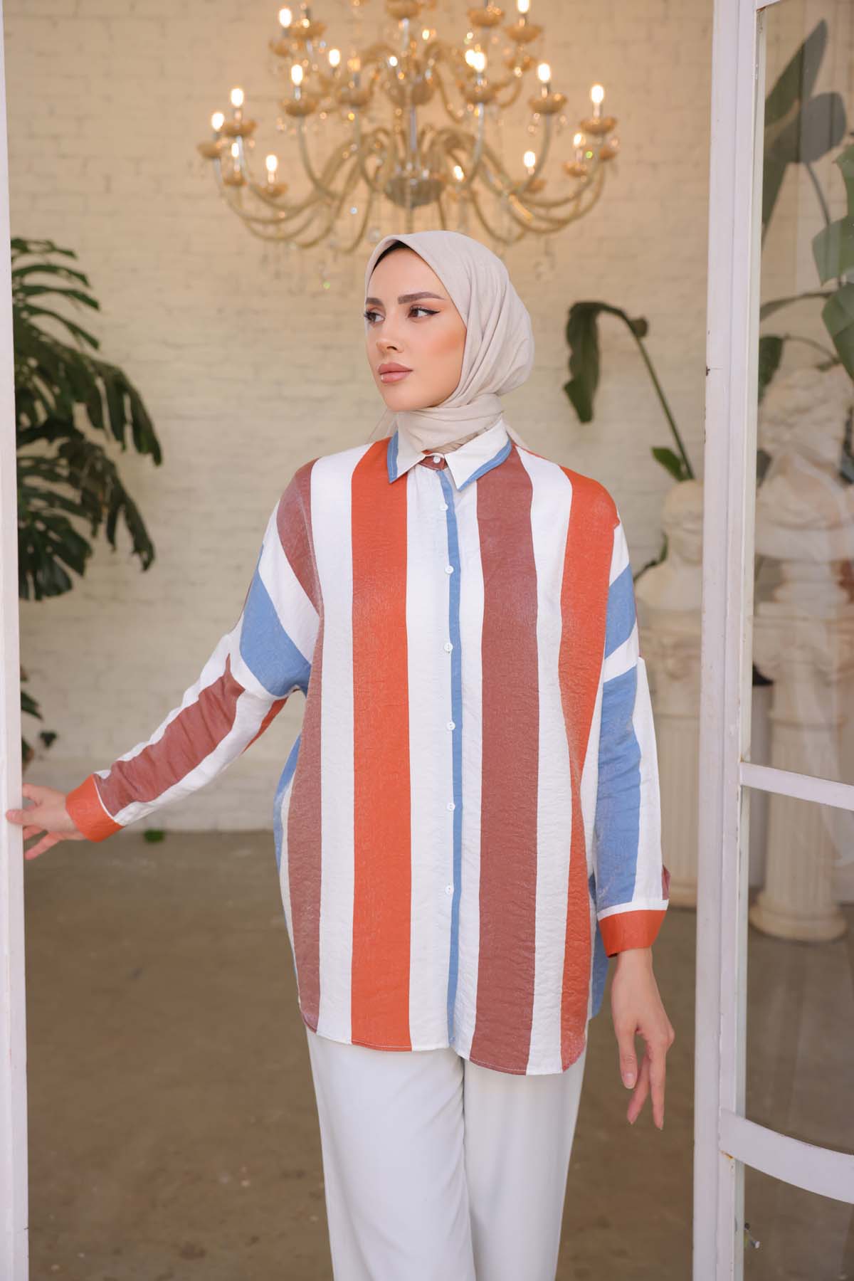 Renkli  Çizgili Gömlek