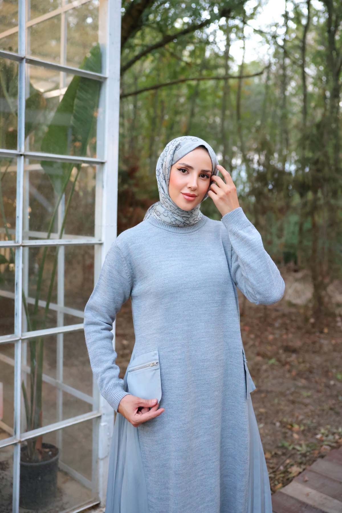 Cepli Kenari Piliseli Elbise