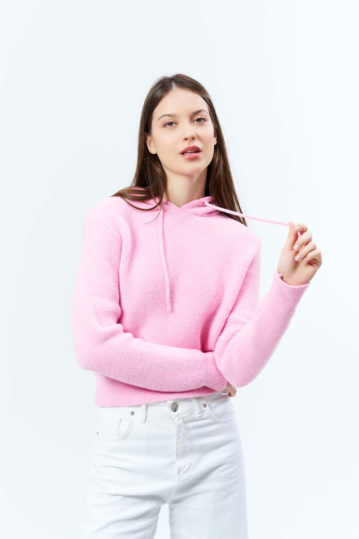 Angora Kapüşonlu Kazak