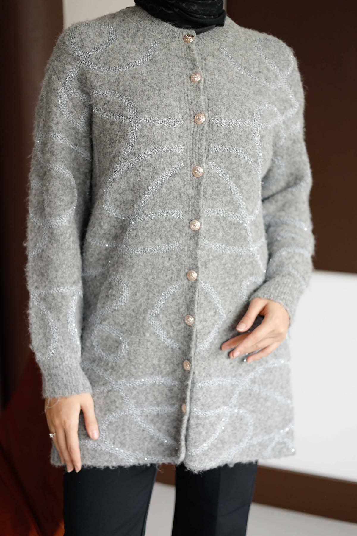 Oslo Düğmeli Pullu Uzun Ceket