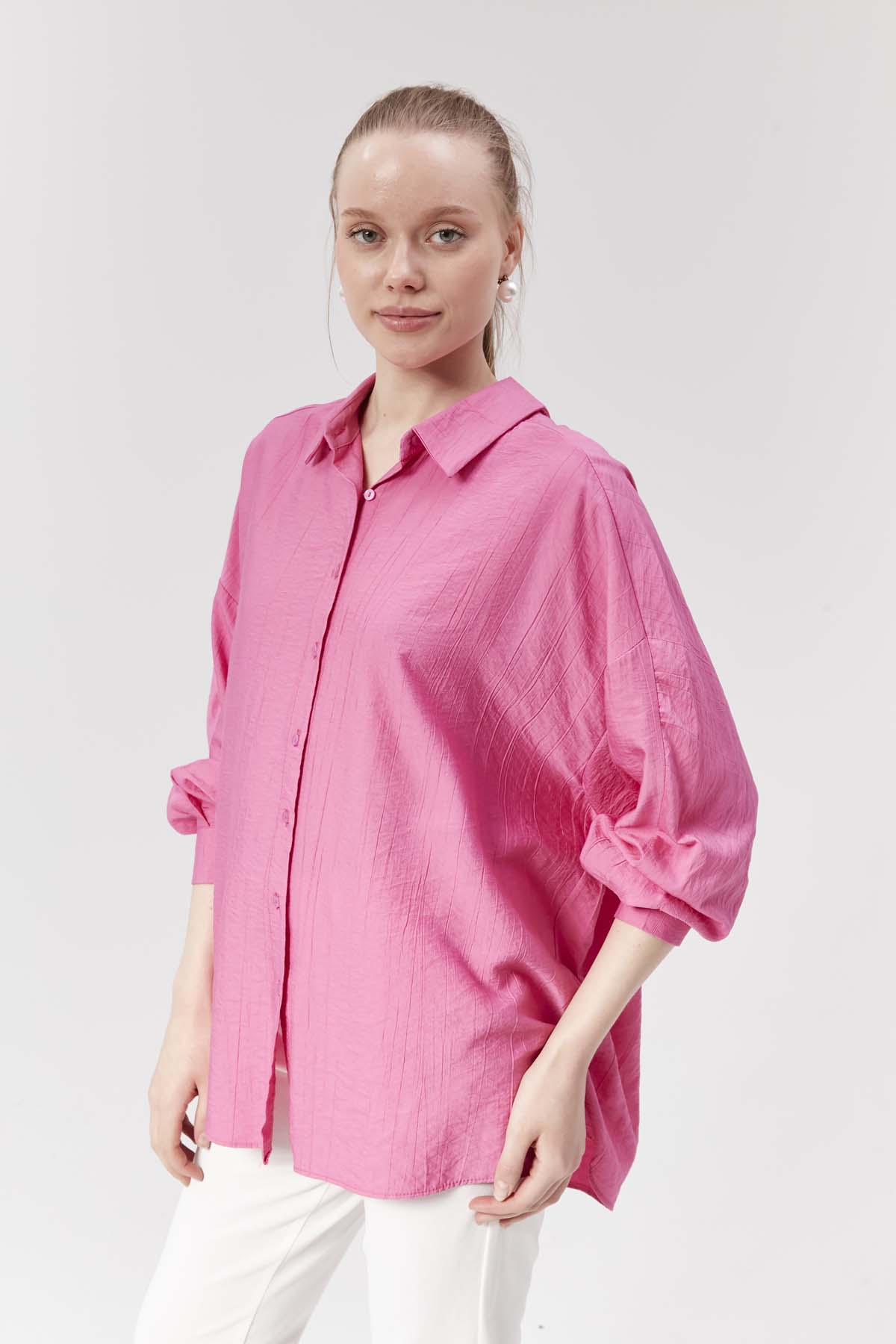 Zincir Aksesuarlı Uzun Kollu Gömlek