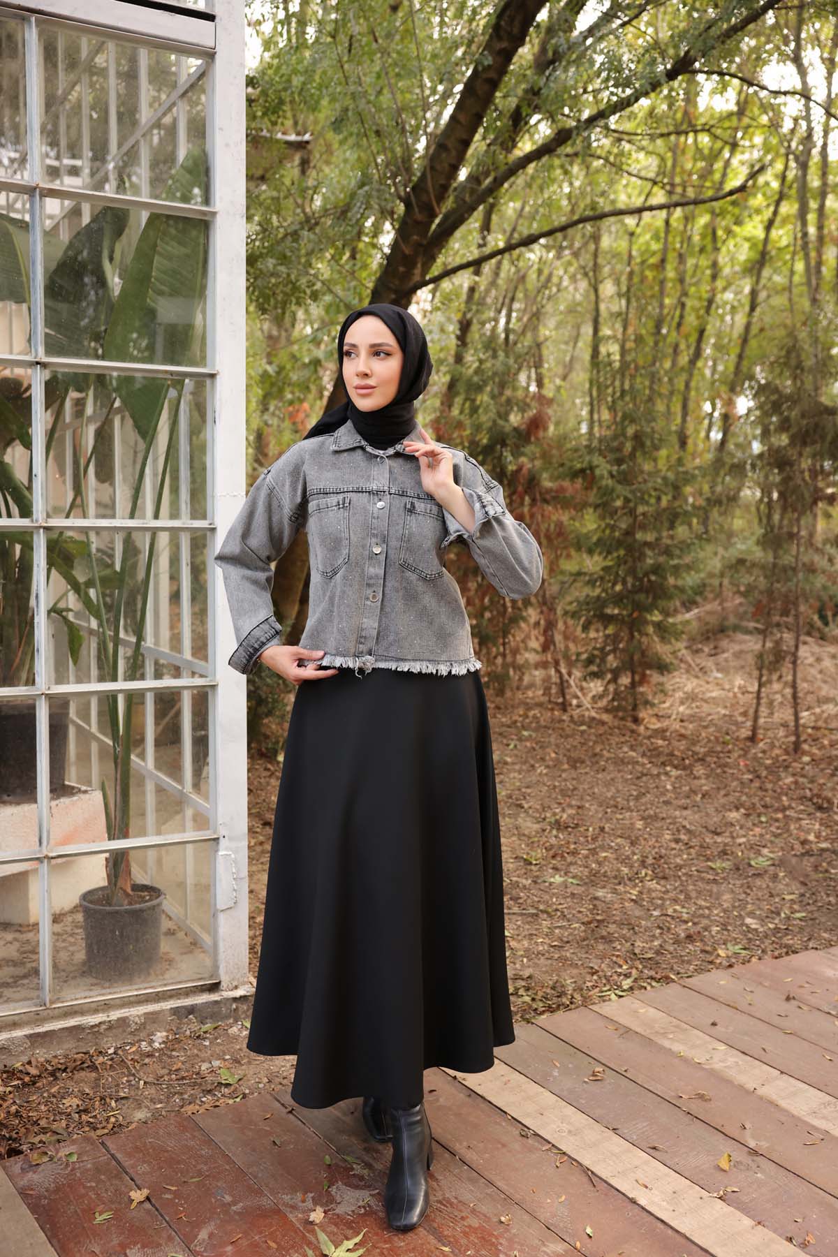 Kot Yıldız Taşlı Kısa Hırka