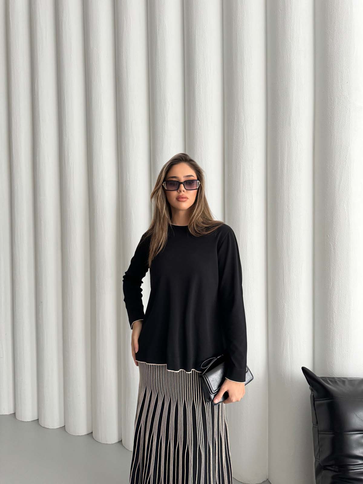 Rayon Bisiklet Yaka Tunik&Etekli Takım