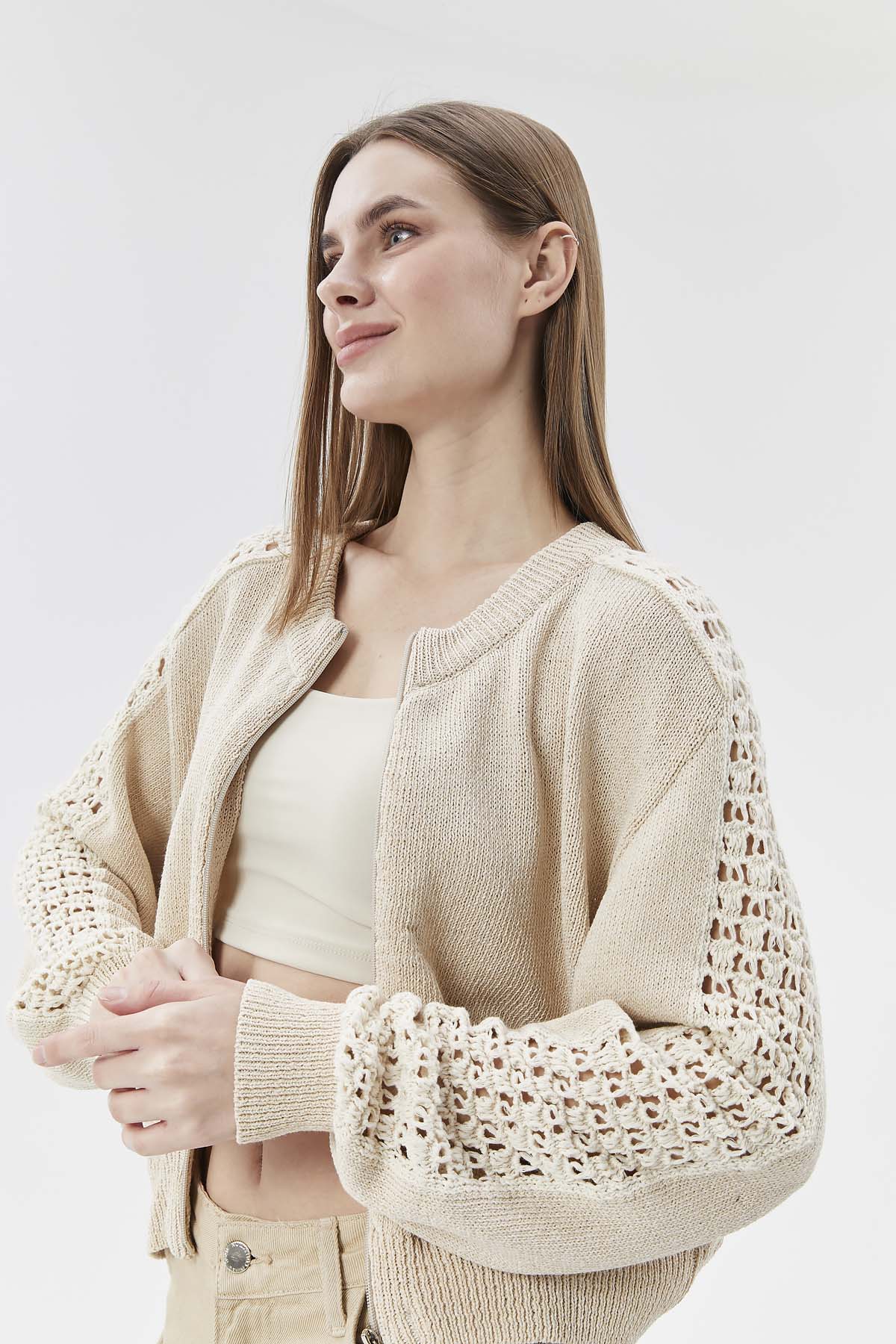 Kolları Delikli İtalyan Kol Hırka