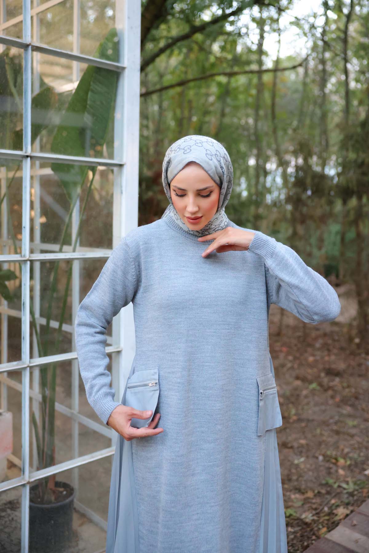 Cepli Kenari Piliseli Elbise