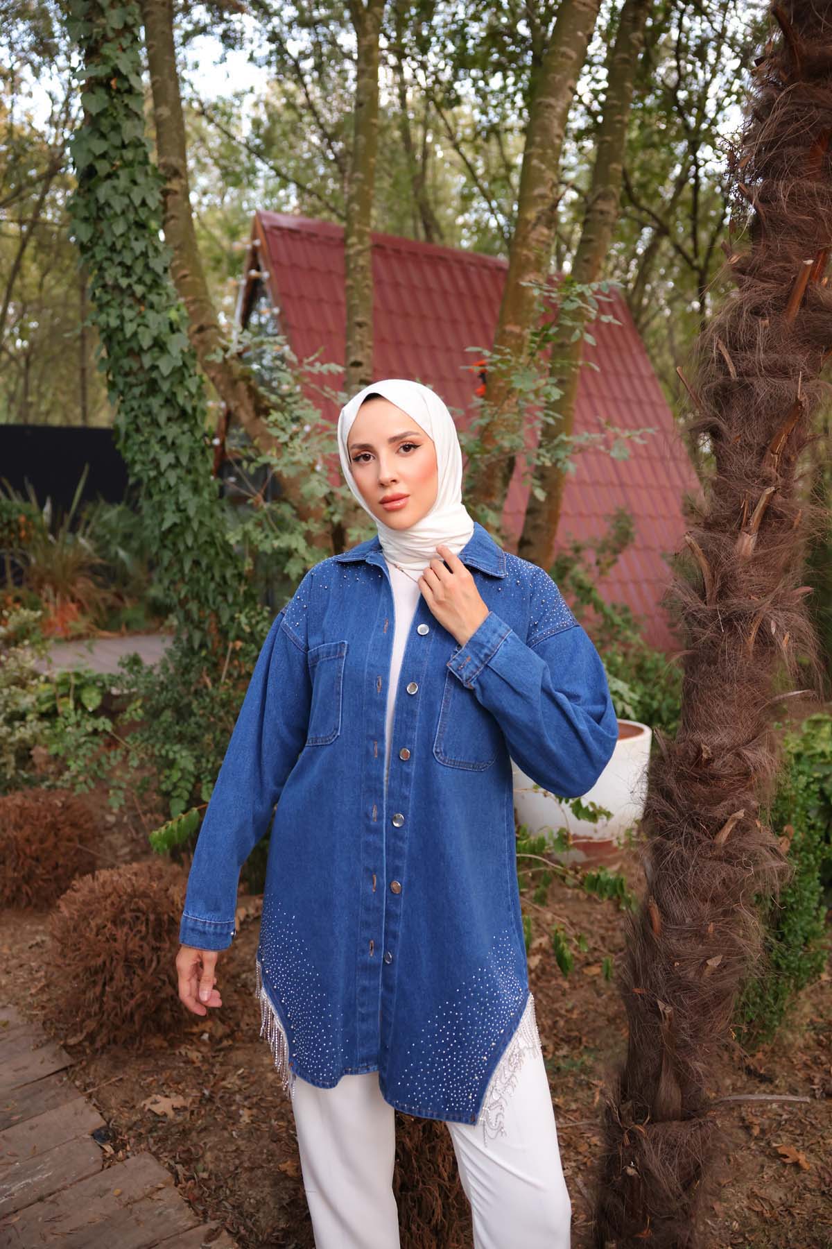 Kot Göğüs Cepli Etek Toru Püsküllü Hırka