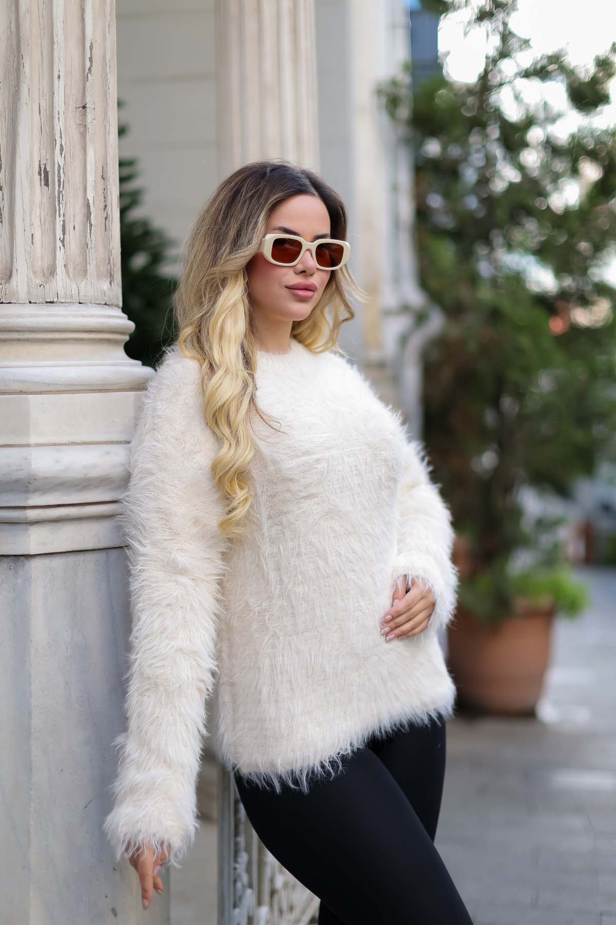 Angora Bisiklet Yaka Kazak