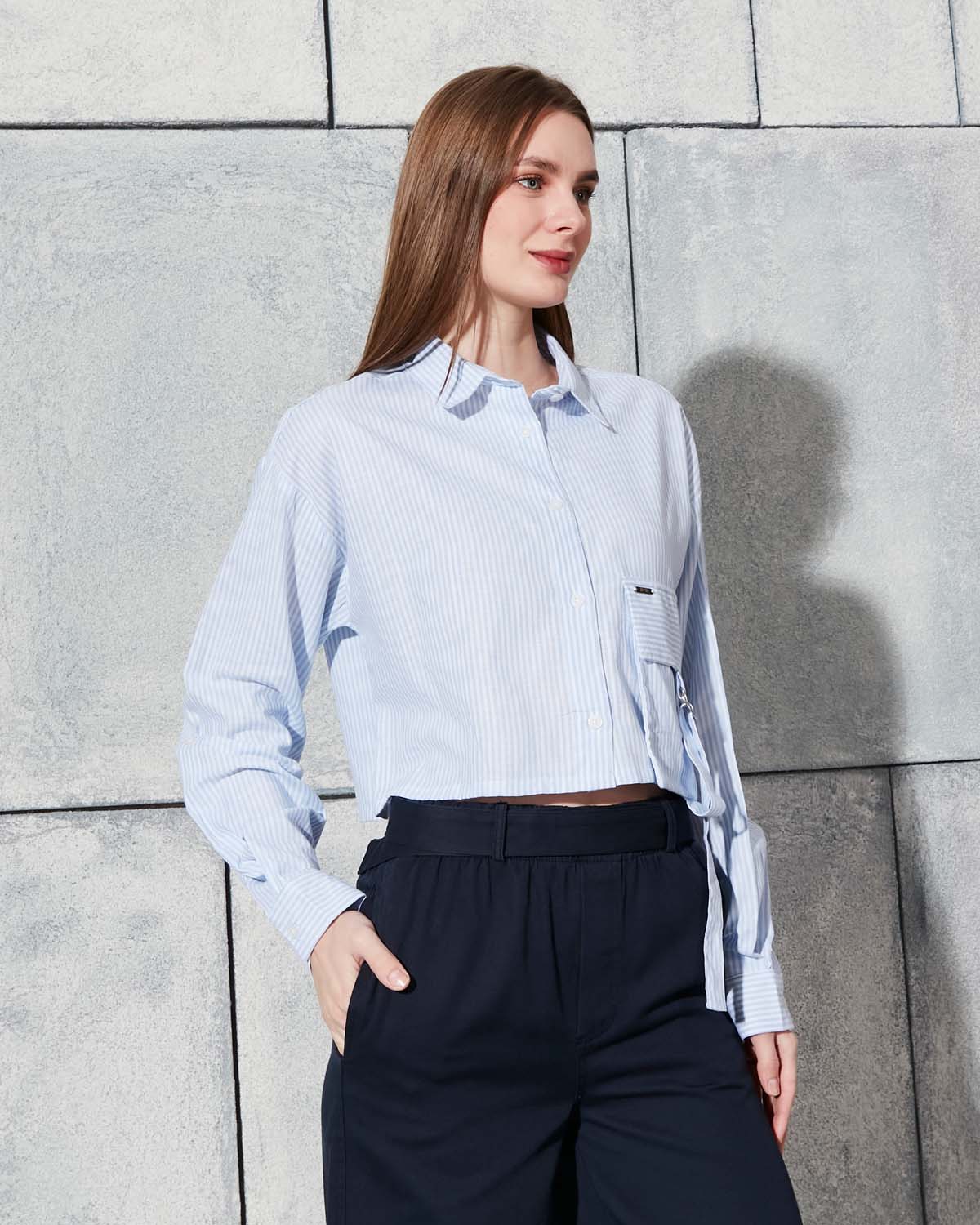 Çizgili Pamuk Gömlek