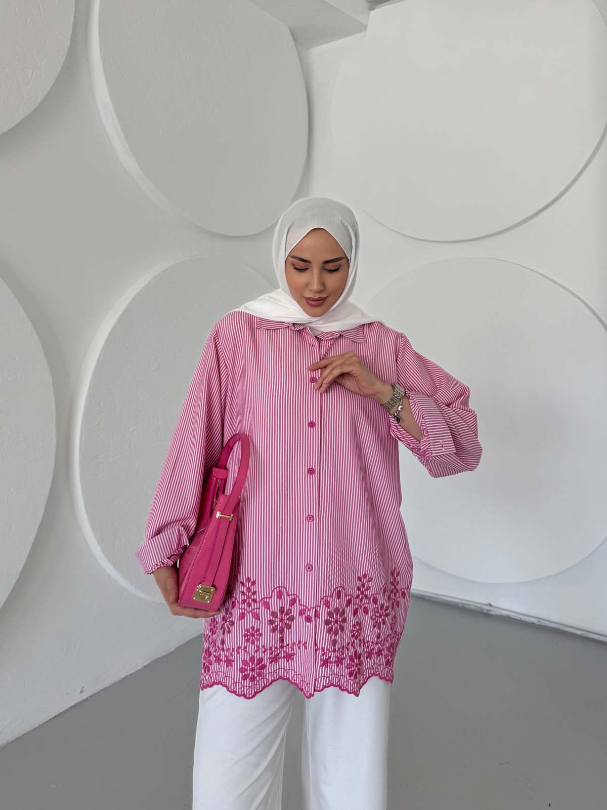 Çizgili Gofre  Gömlek