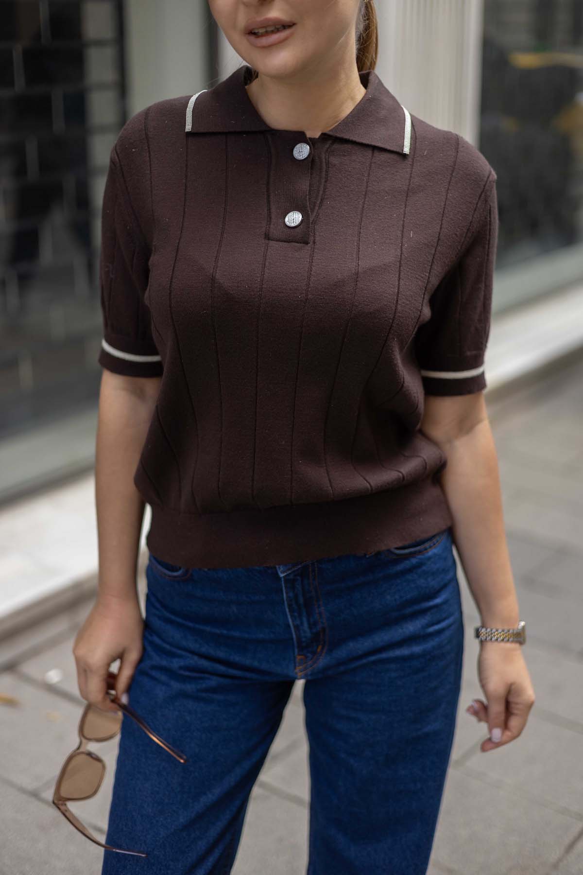 Sim Kırçıllı Korsman Gömlek Yaka Kazak