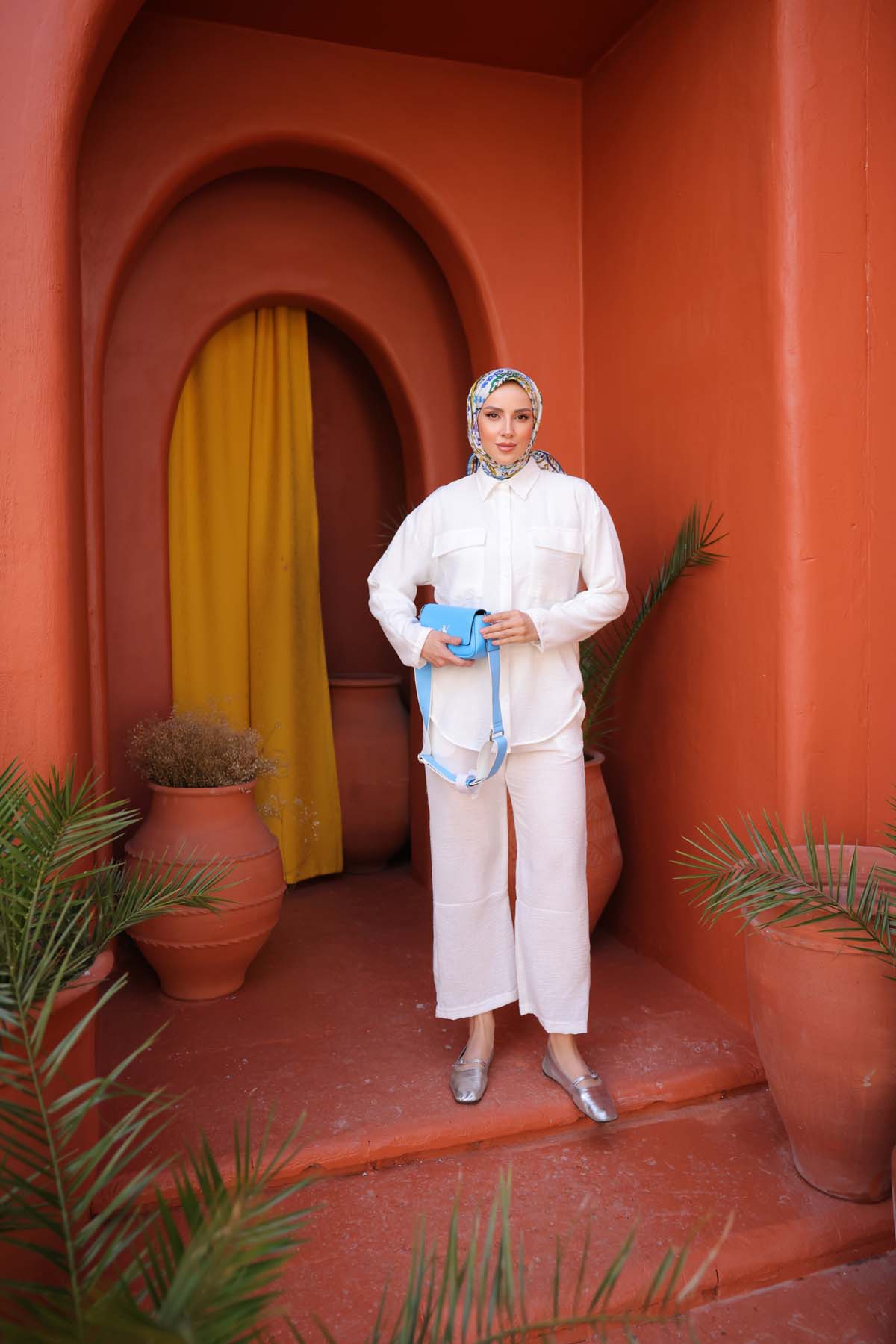 İKİ CEPLİ KETEN TAKIM