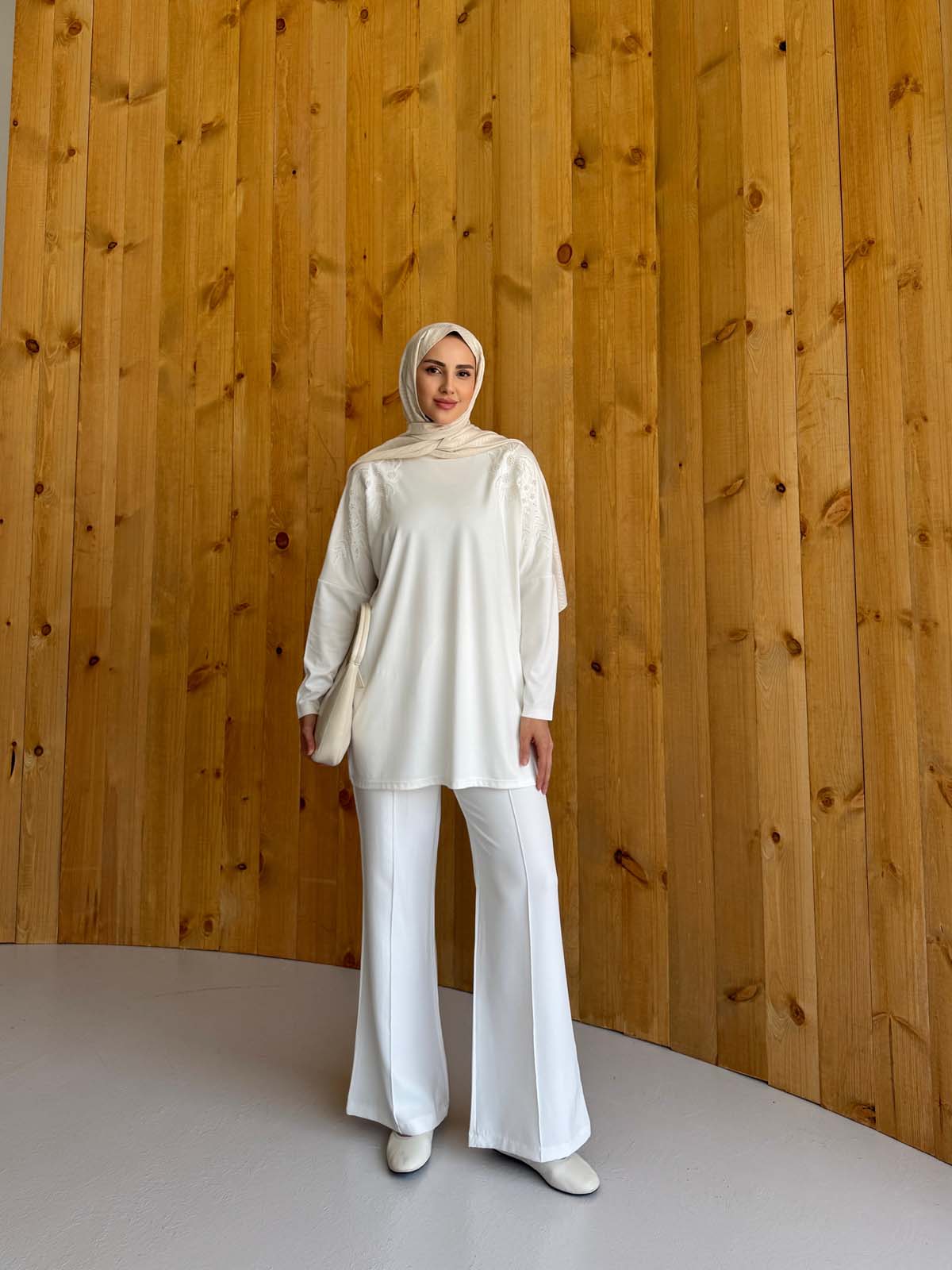 Boncuklu Pullu  Yarasa Kol Tunik