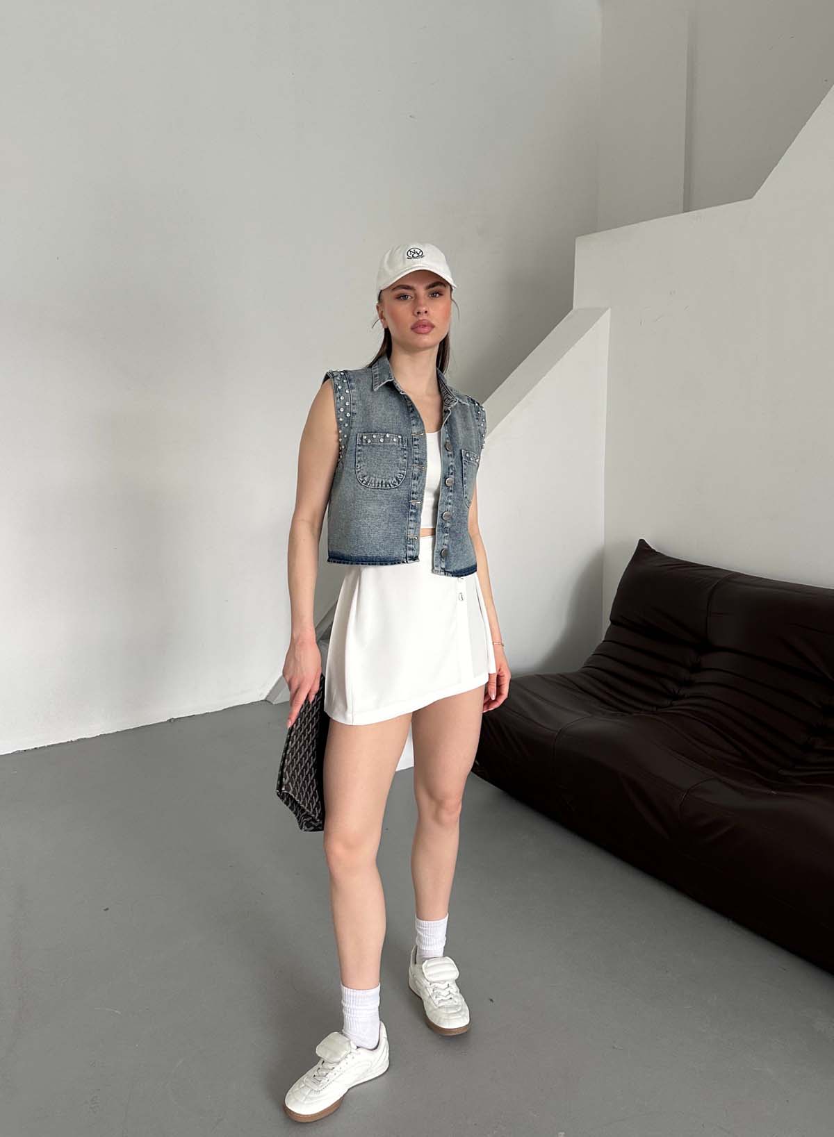 Kolevi  Cepi Taşlı Kolsuz  Yelek