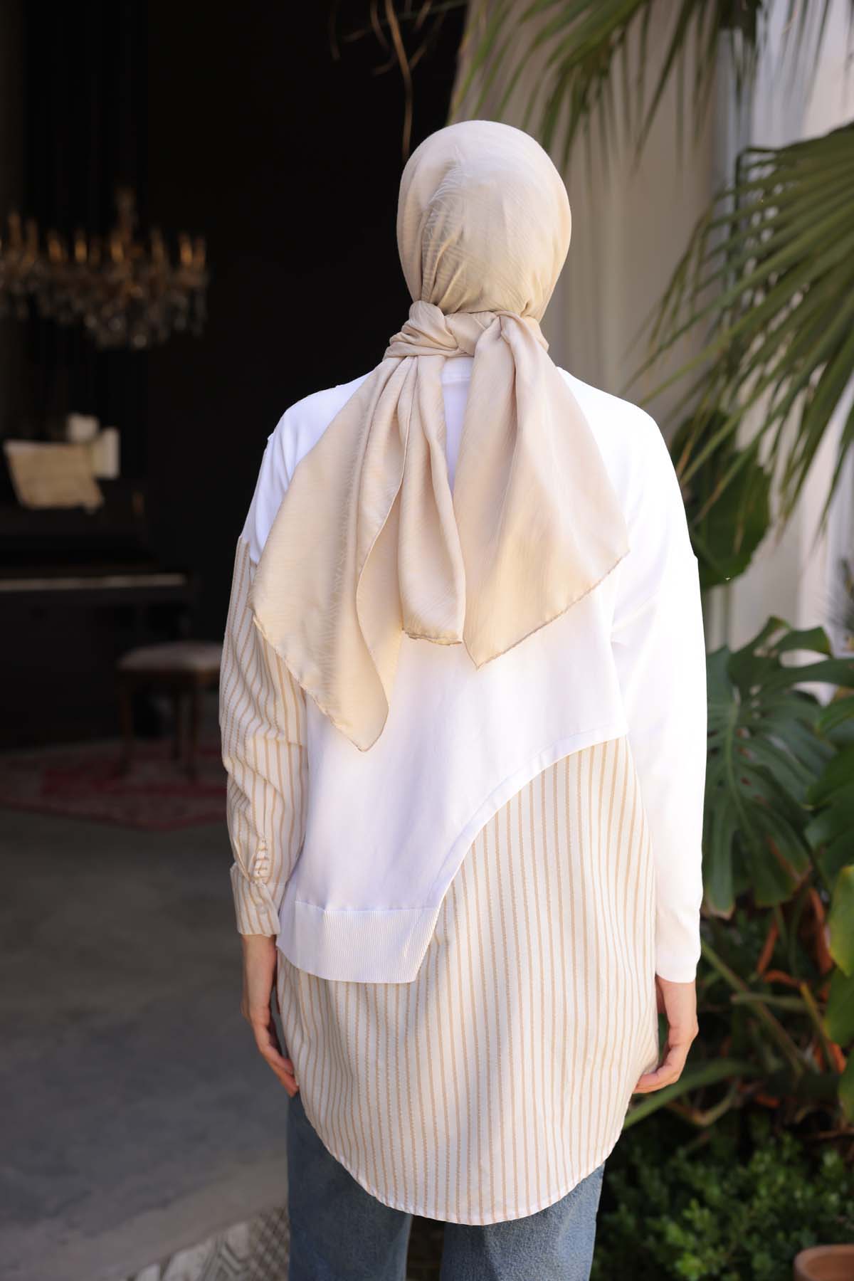 Merserize Kumaş Detaylı Tunik