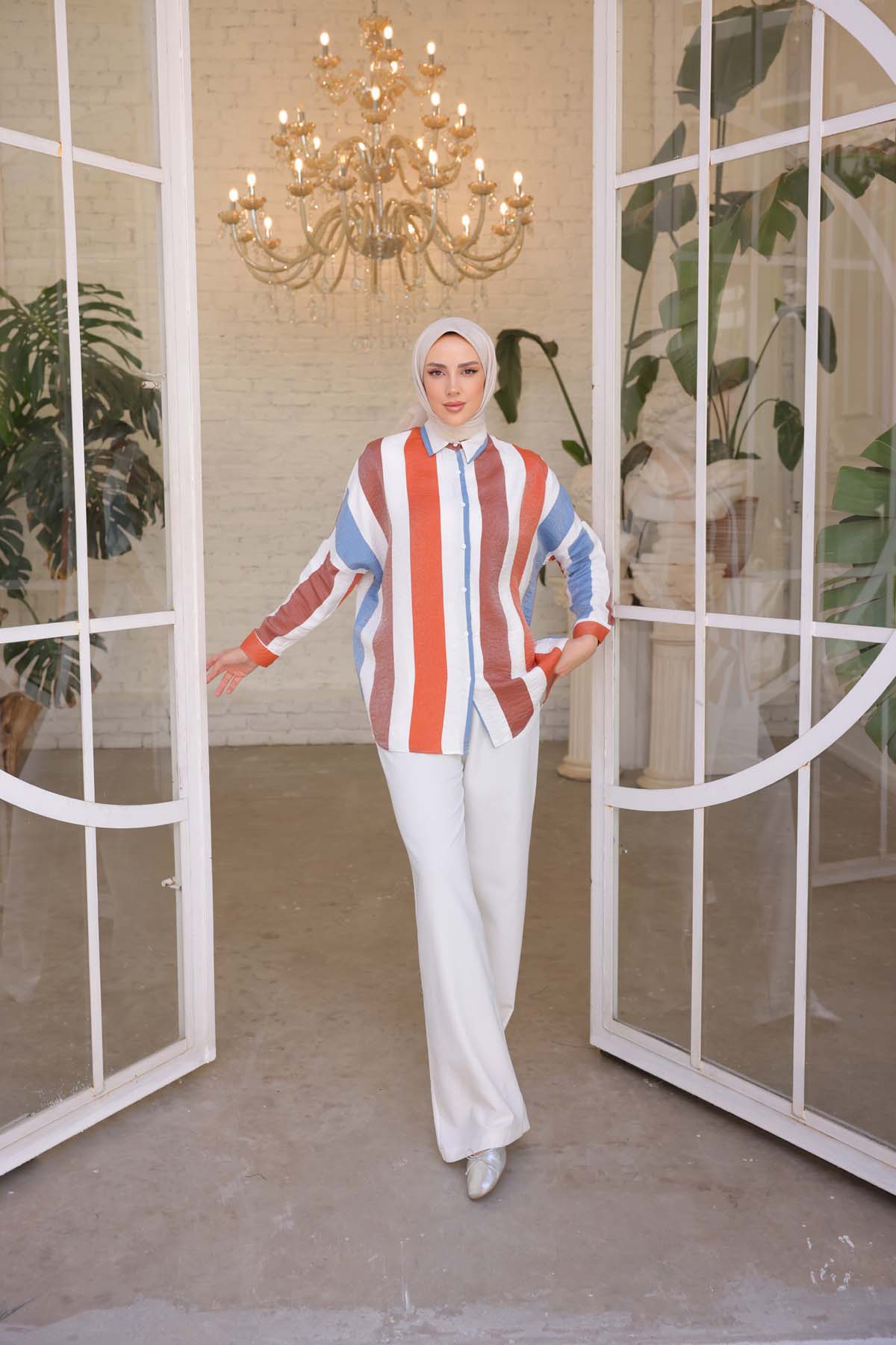 Renkli  Çizgili Gömlek