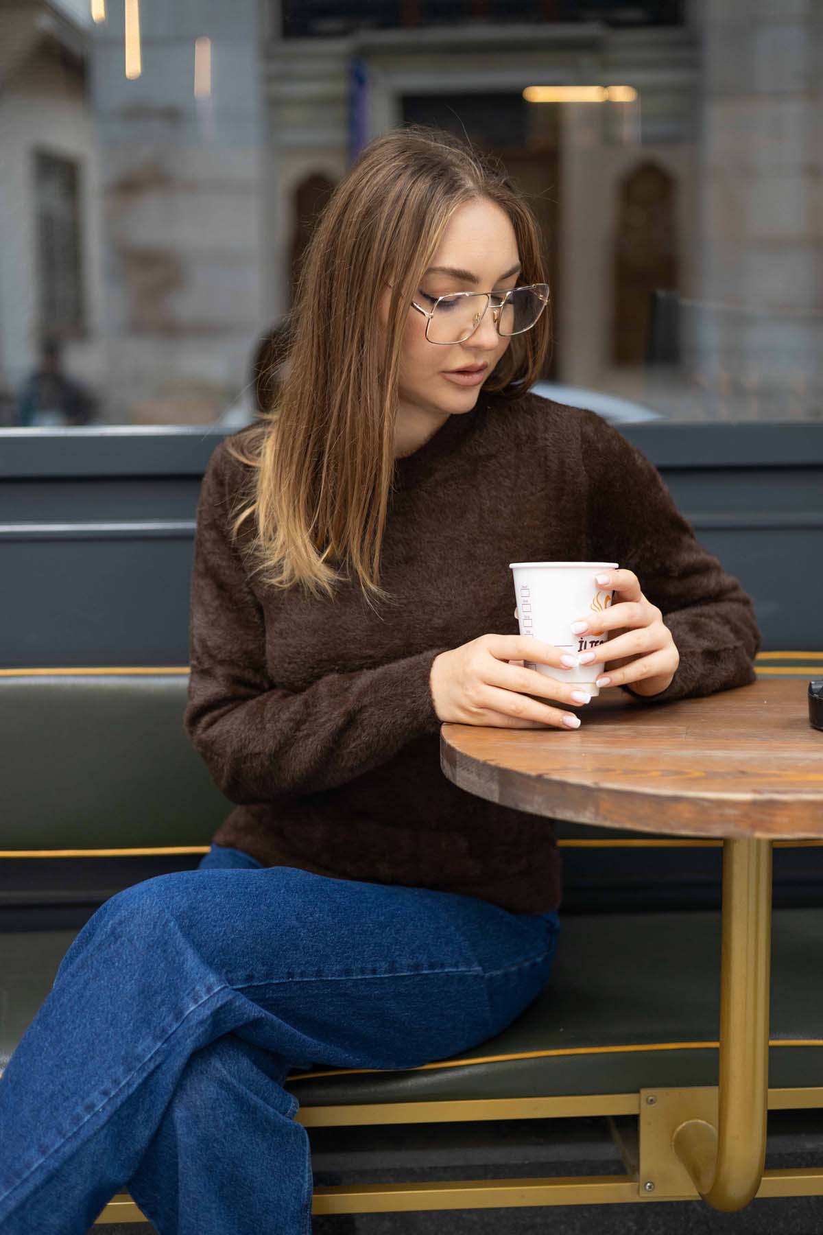Angora Simit Yaka Kısa Kazak