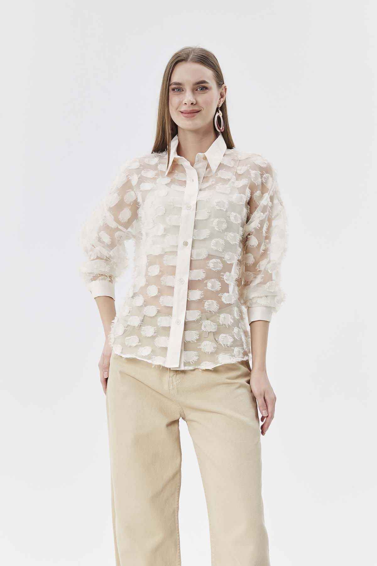 Kesmeli Organze Gömlek