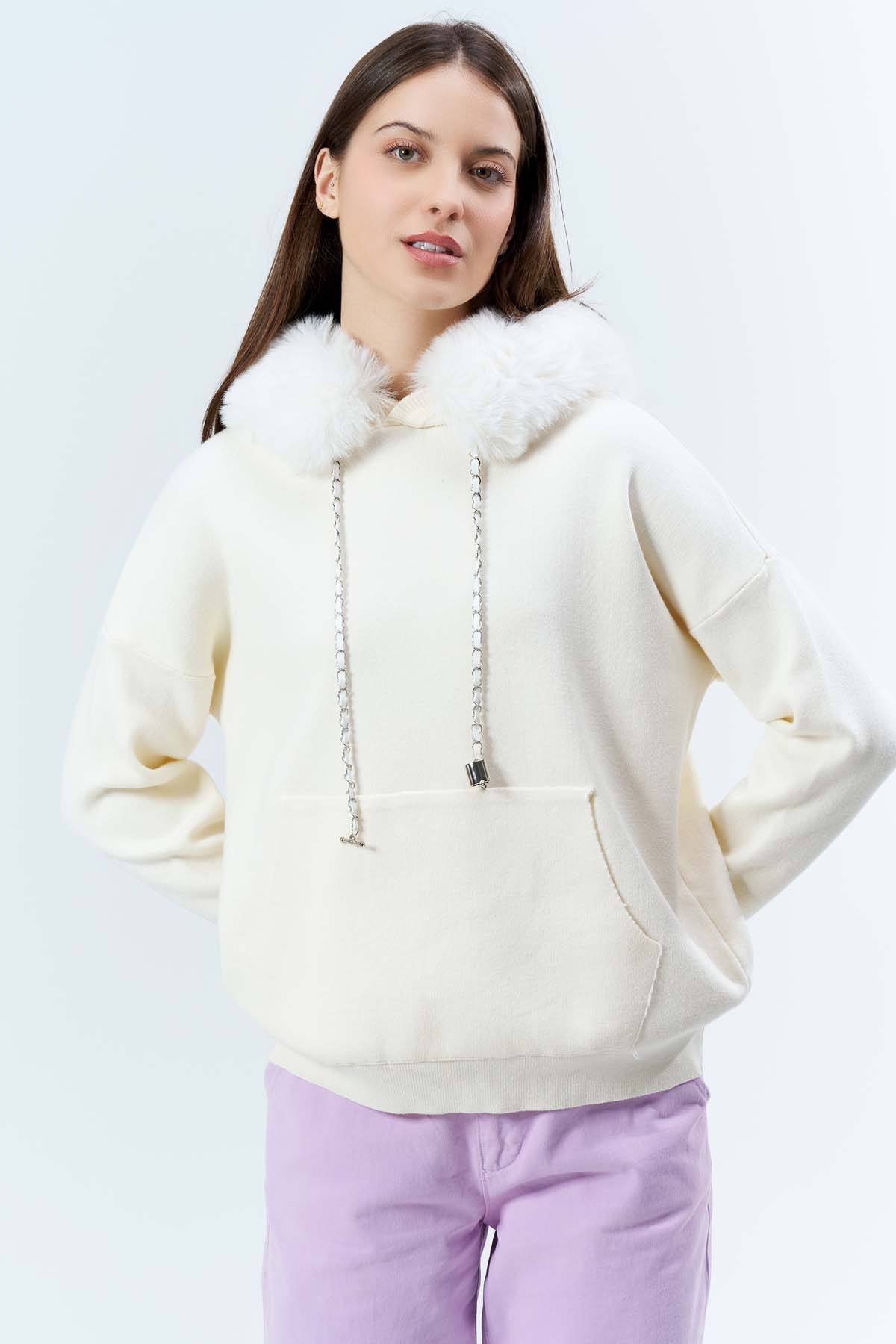 Korsman Kürklü Kanguru Cepli Kazak