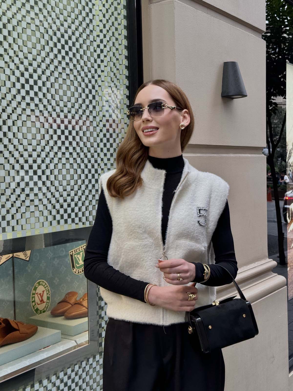 Angora Fermuarlı Yelek