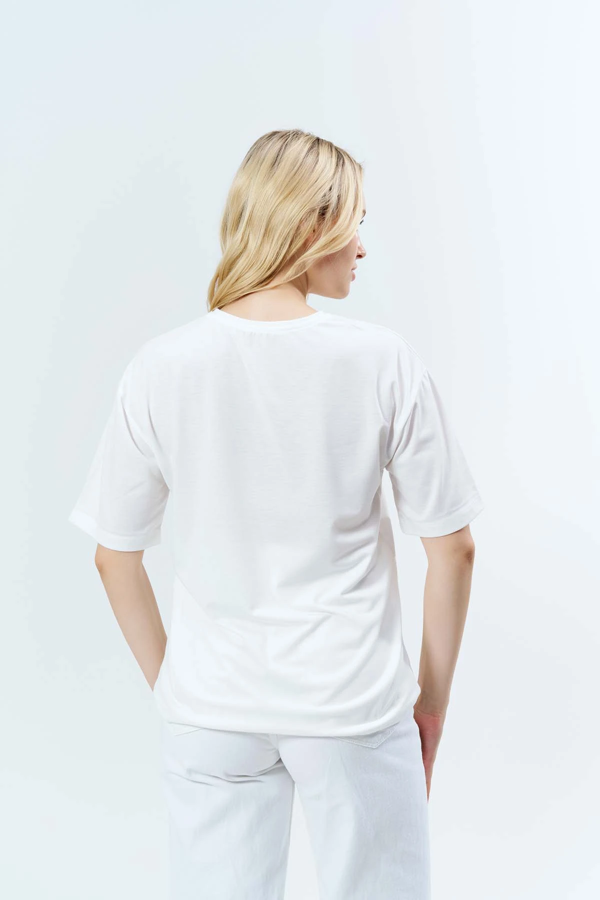 Mandala  Baskılı  Basıc Taşlı Tişört