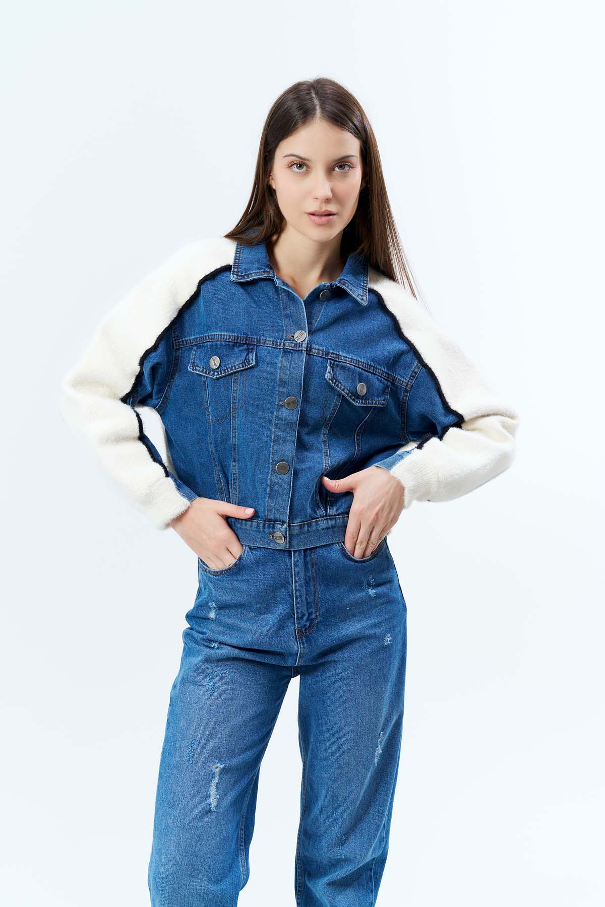 Angora Kot Garnili Ceket