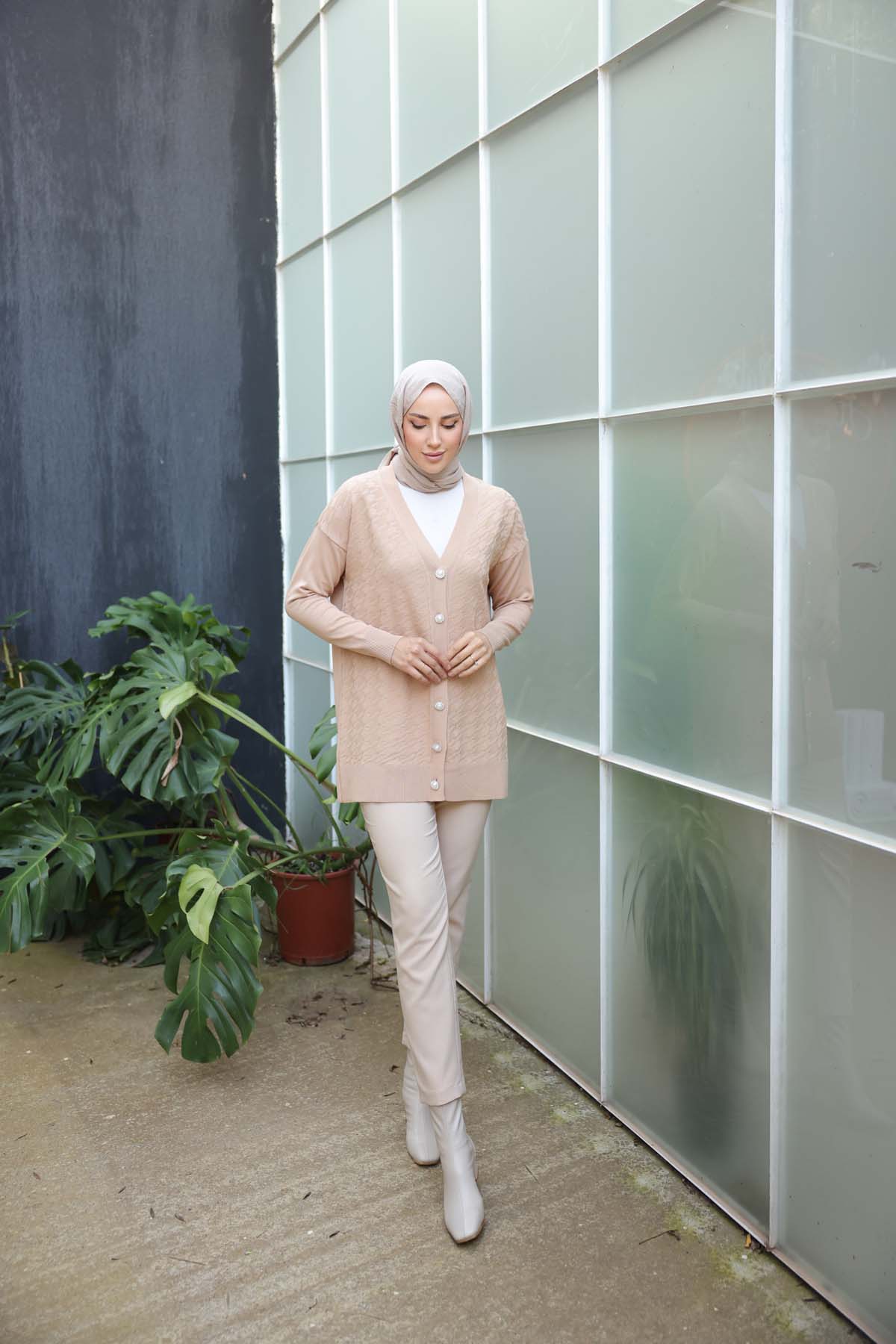 Merserize KazAyağı Desenli Ceket