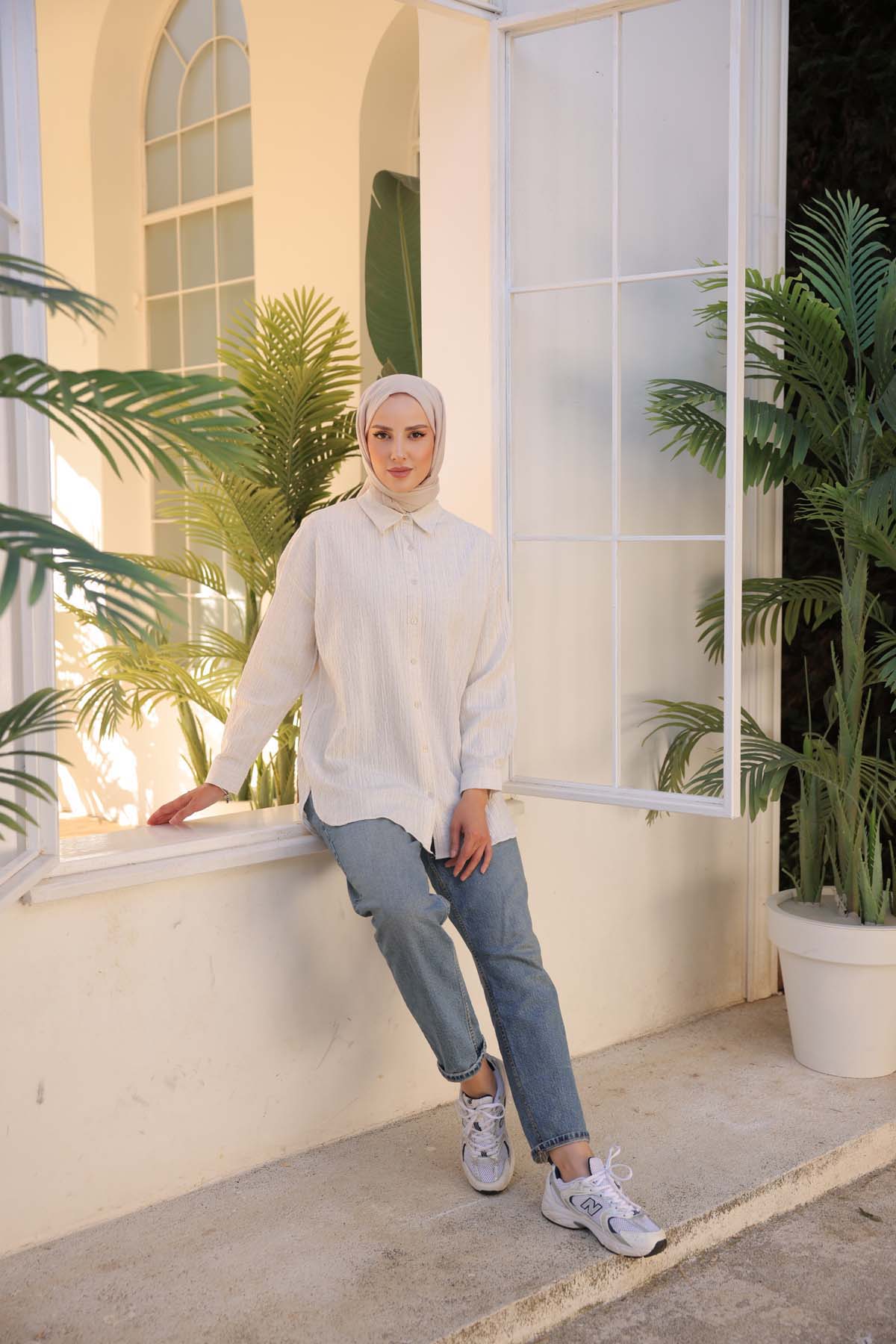 Klasik Dokuma Uzun Kollu Gömlek