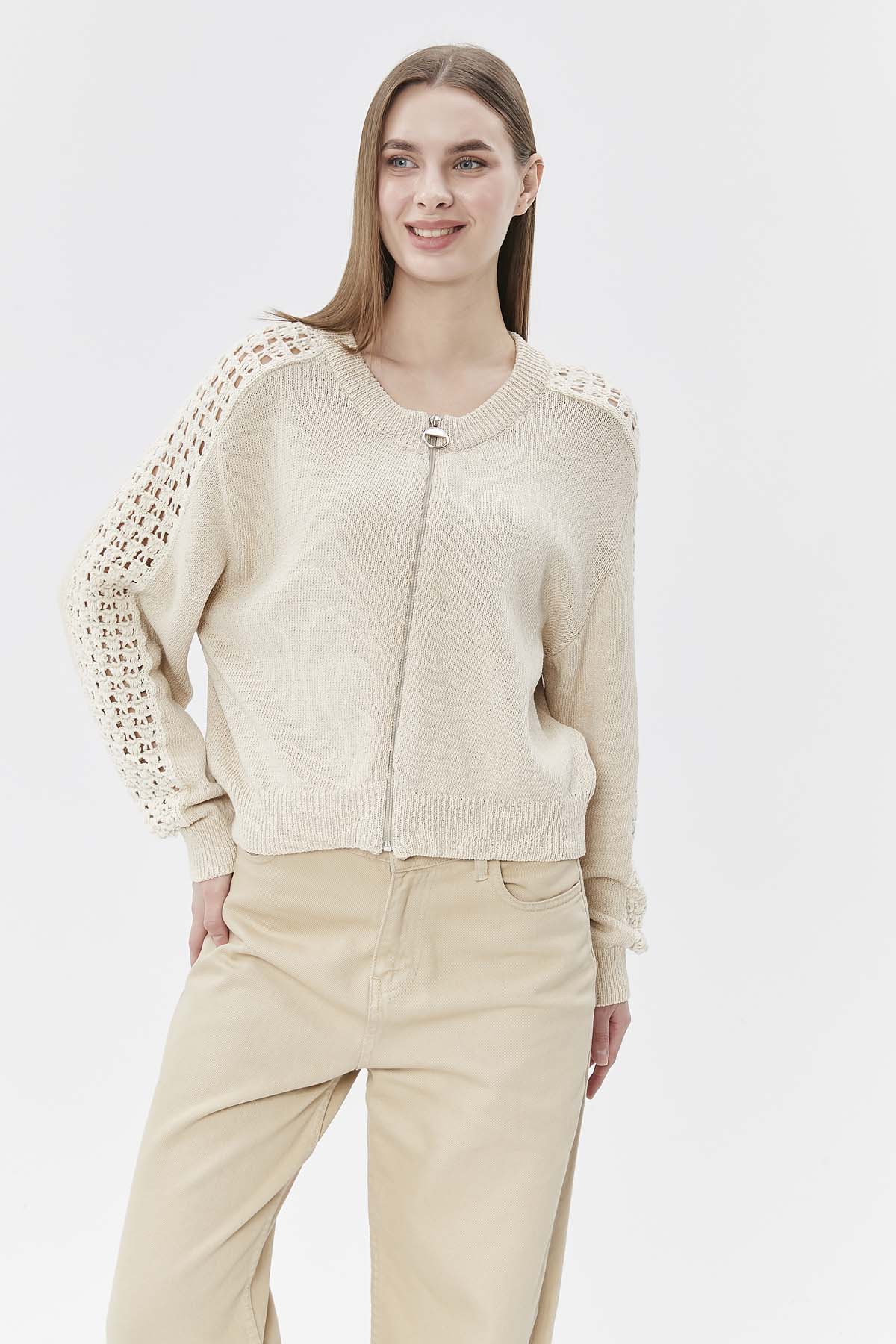 Kolları Delikli İtalyan Kol Hırka