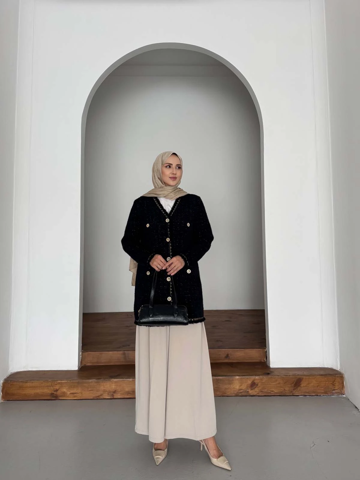 Angora Sim Ve Püskül Detaylı Uzun Hırka