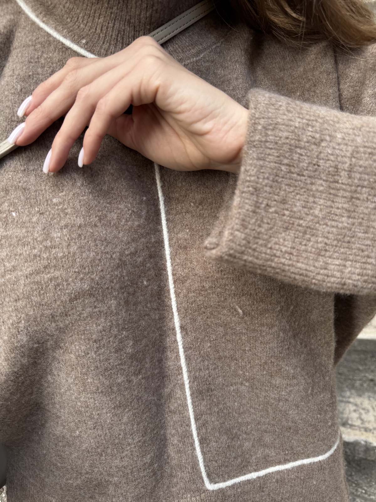 Şardonlu Kordineli Balıkcı Yaka Kazak