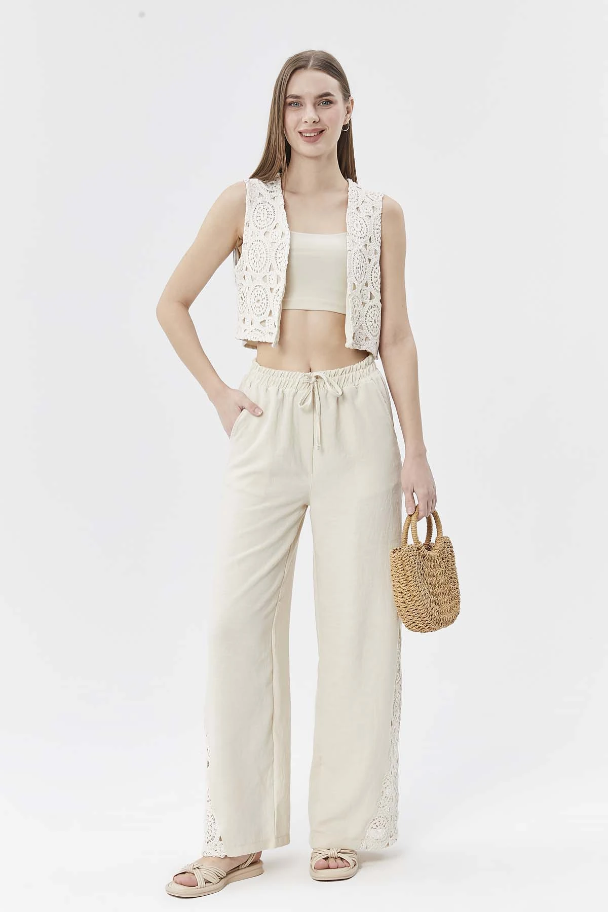 Brode Dantelli Kiton Gömlek Yelek