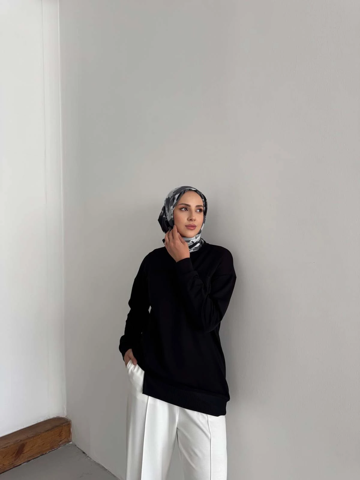 Kapitone Cepli Minimal Kadın Sweatshirt