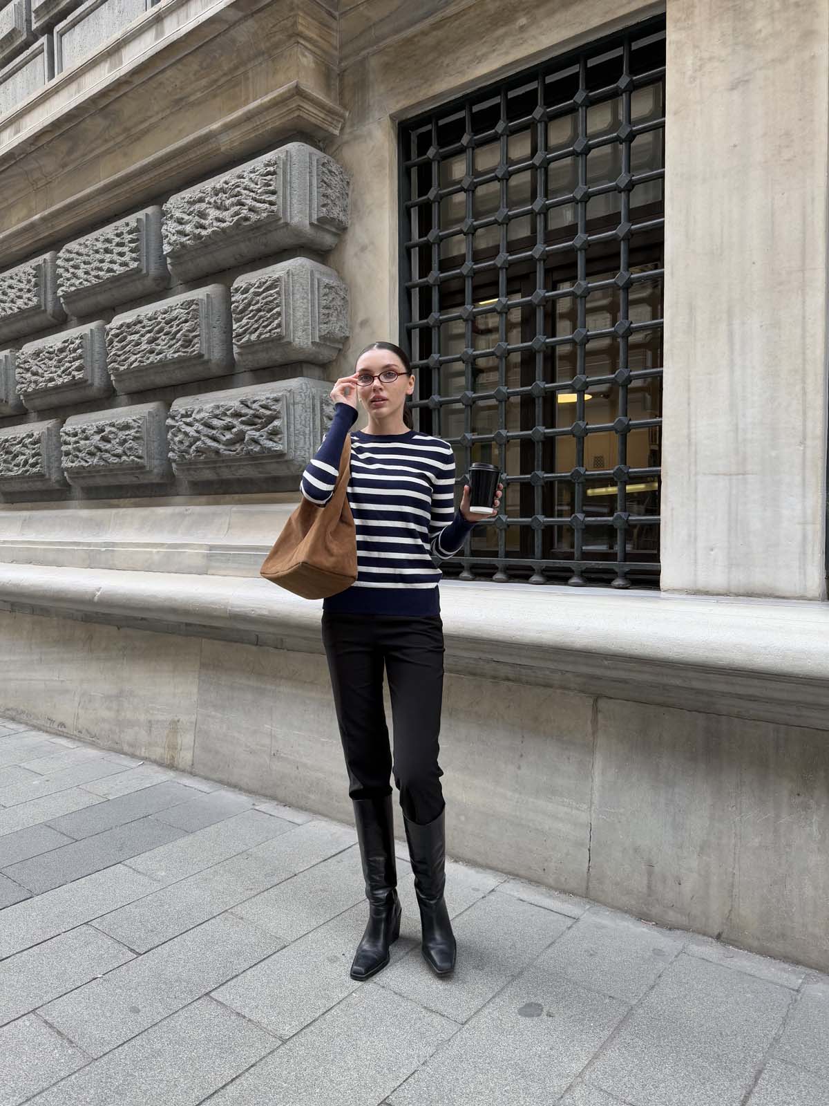 Korspan Çizgili  Simit Yaka  Basic  Kazak