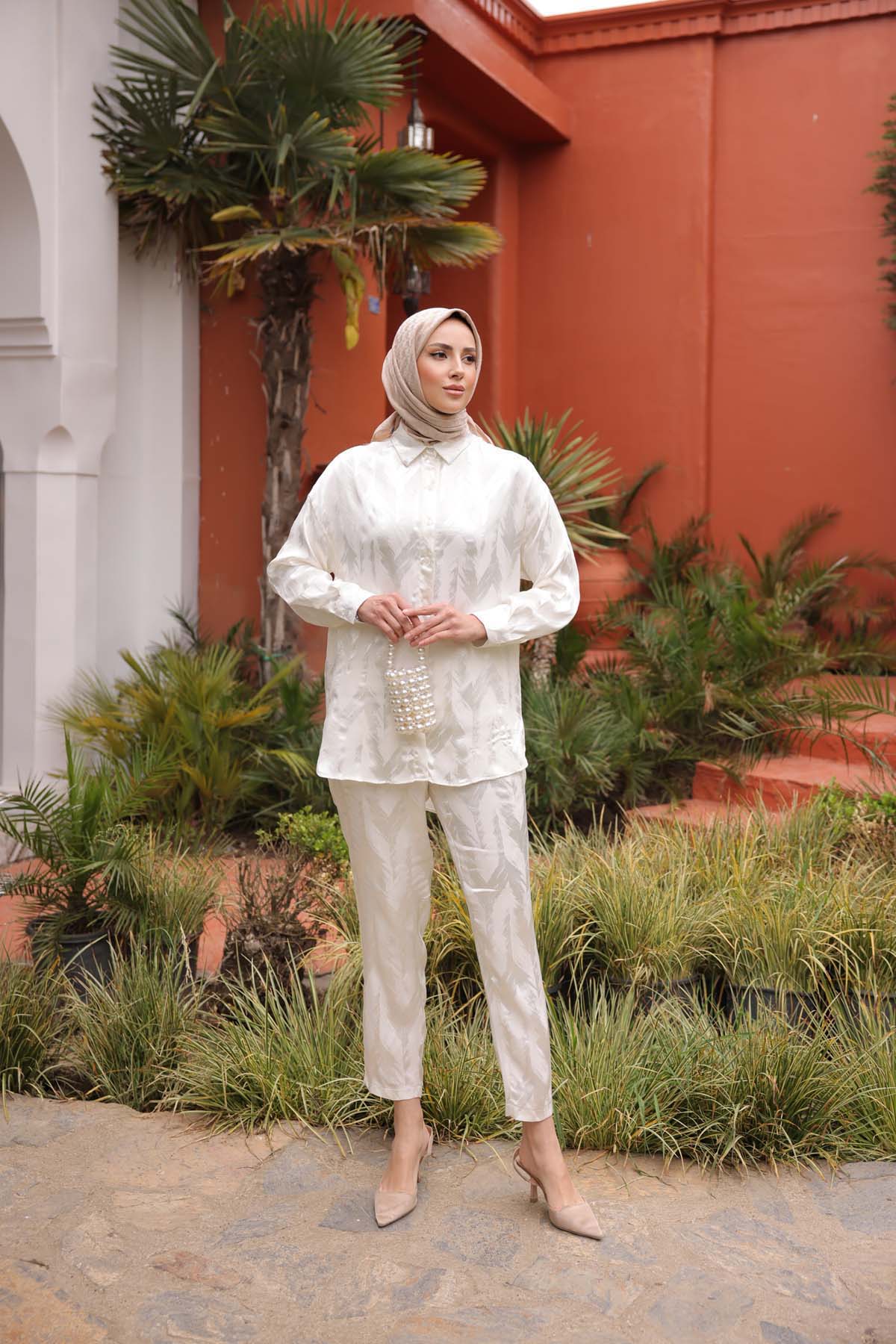 Fırça Desenli Javanez Jakalı  Takım