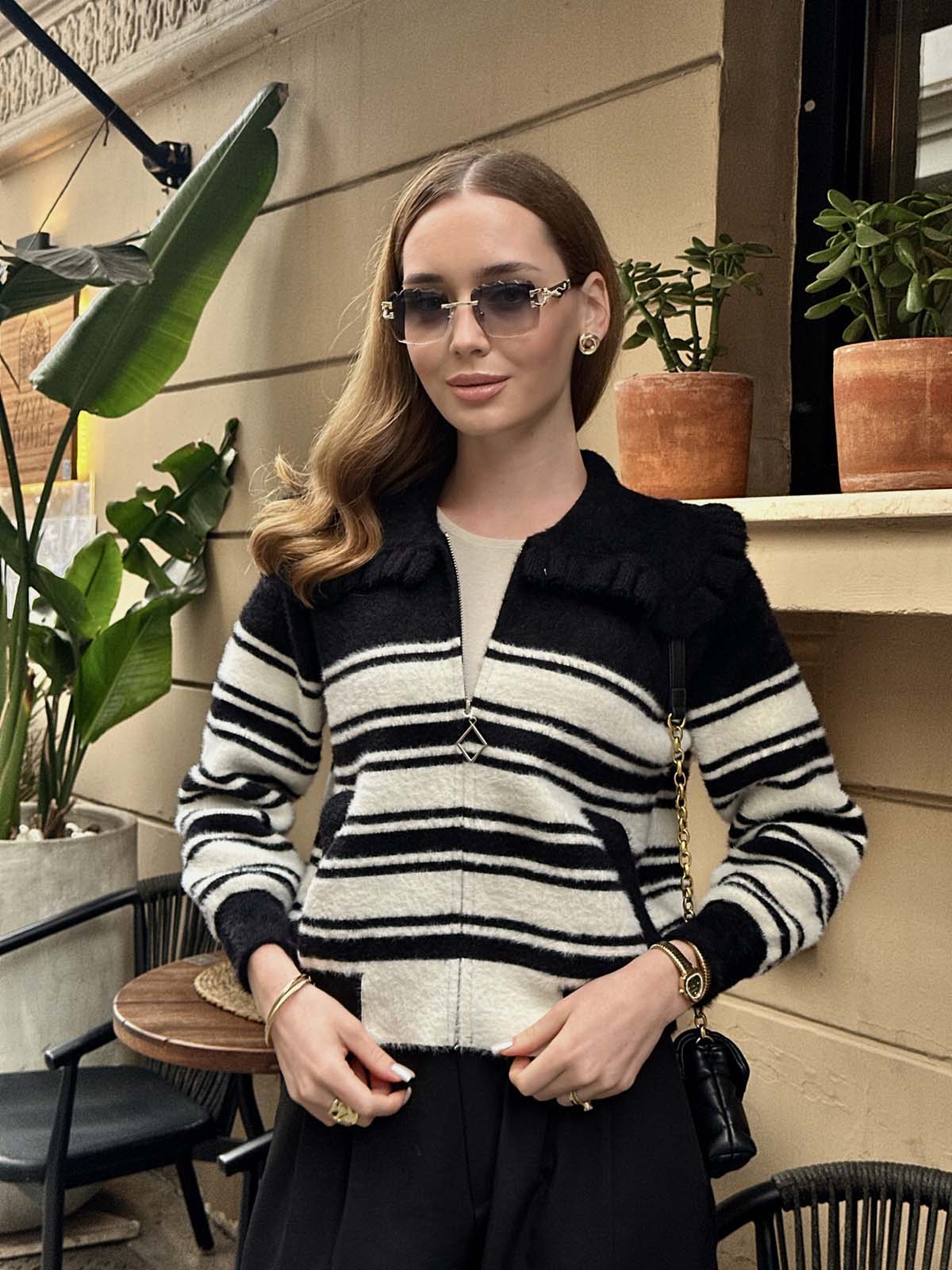 Angora Fermuarlı Bebe Yaka Hırka