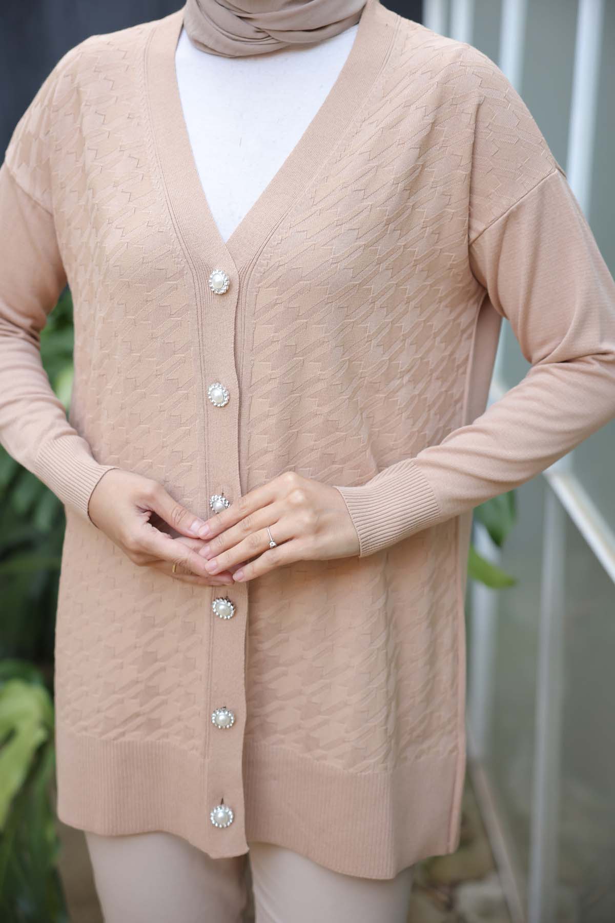 Merserize KazAyağı Desenli Ceket