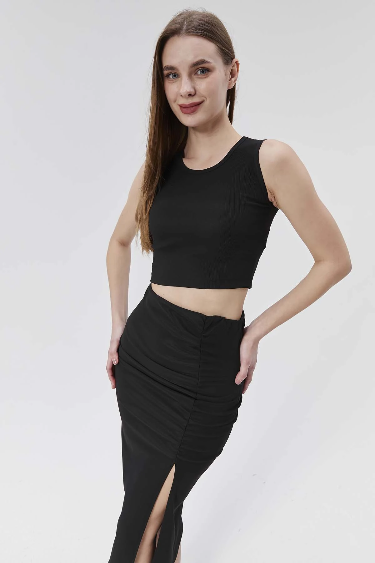 Önü Büzgülü Etek