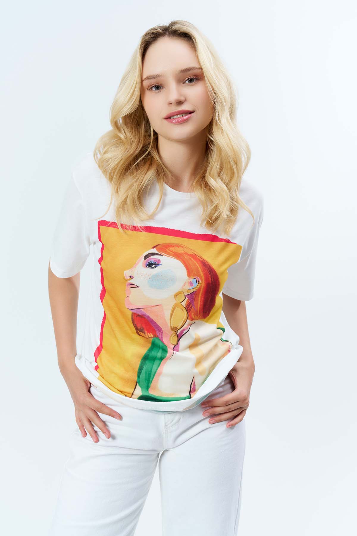 Kadın  Baskılı  Basıc Tişört