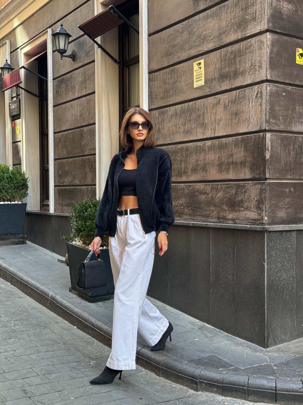 Angora Fermuarlı YarımBalıkcı Hırka