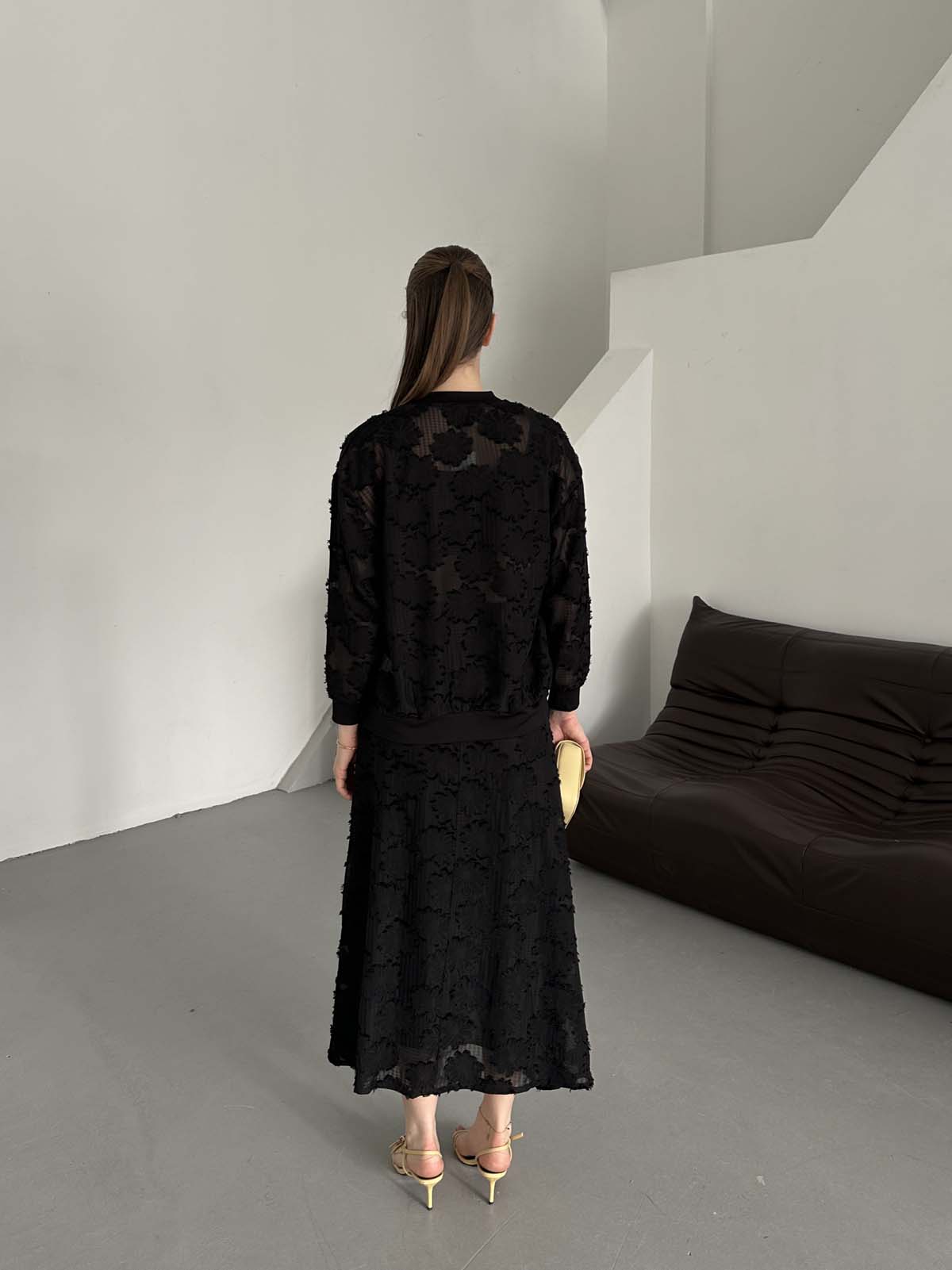 Beli Lastikli  Şifon  Etek