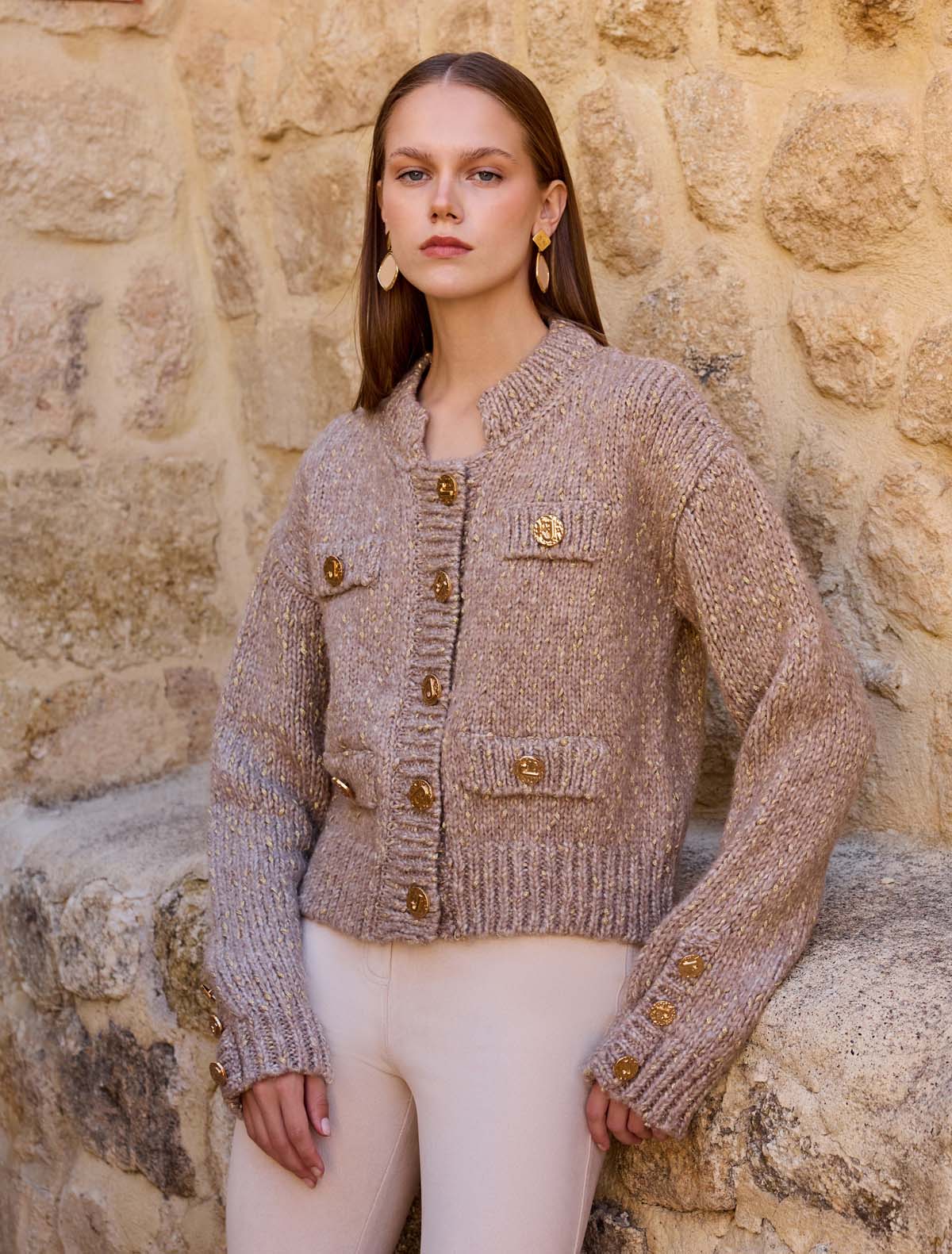 Sim Detaylı Cep Kapaklı Kısa Ceket