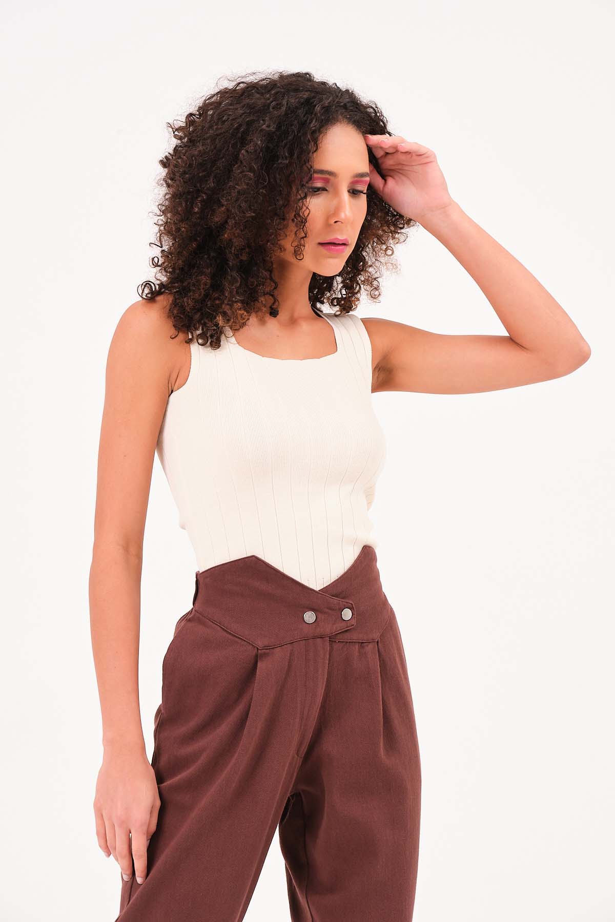 Fitilli Triko Bluz Atlet Crop