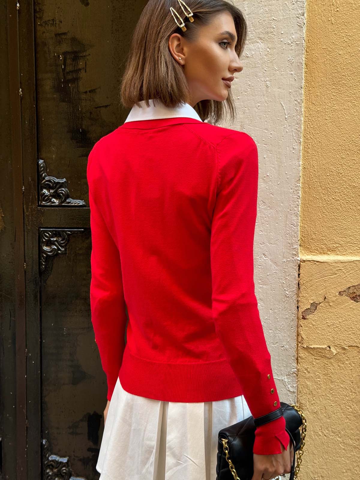 Korspan  Düz Gömlek Yaka  Kazak