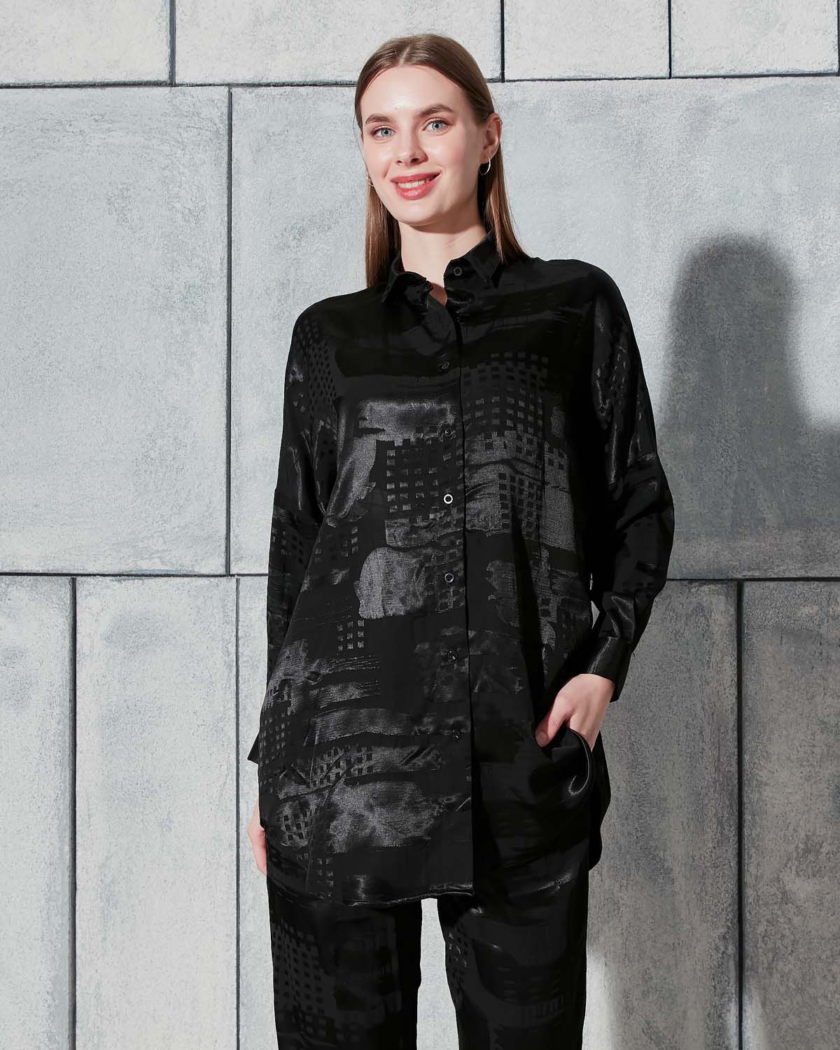 Siyah Jakar Saten Takım