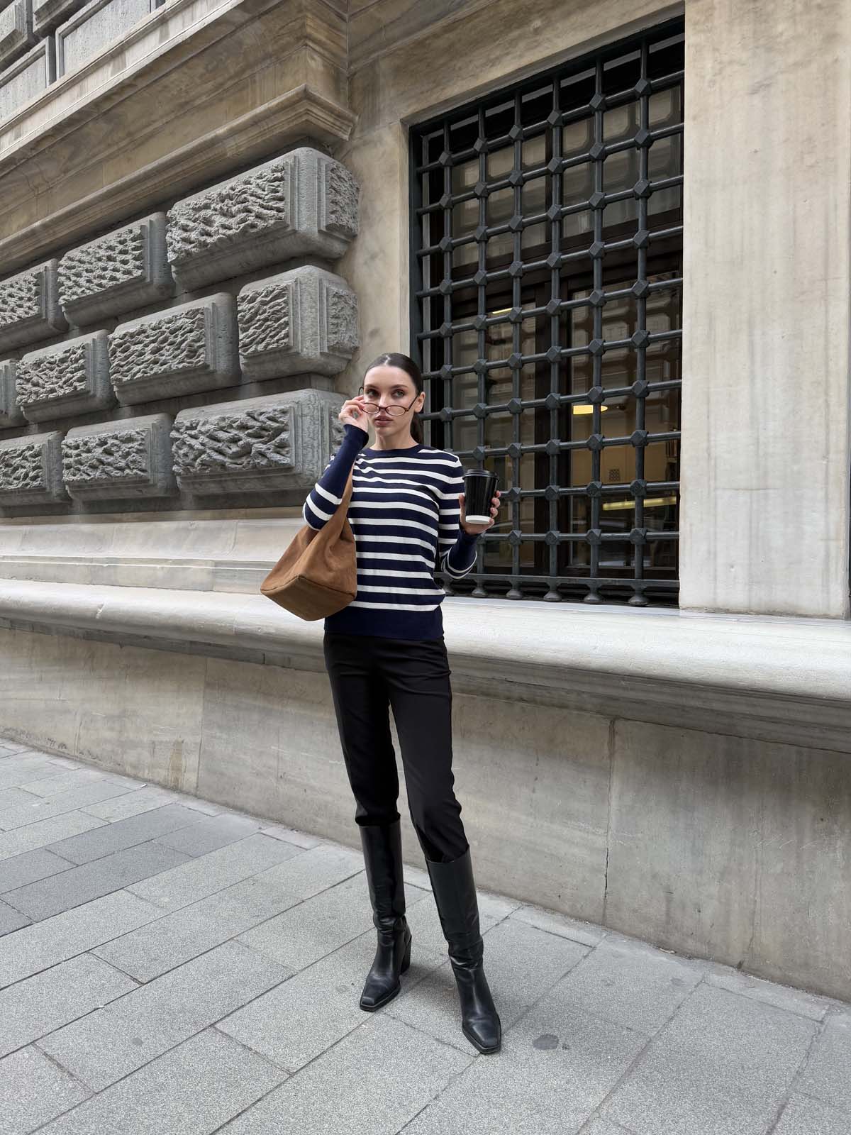 Korspan Çizgili  Simit Yaka  Basic  Kazak