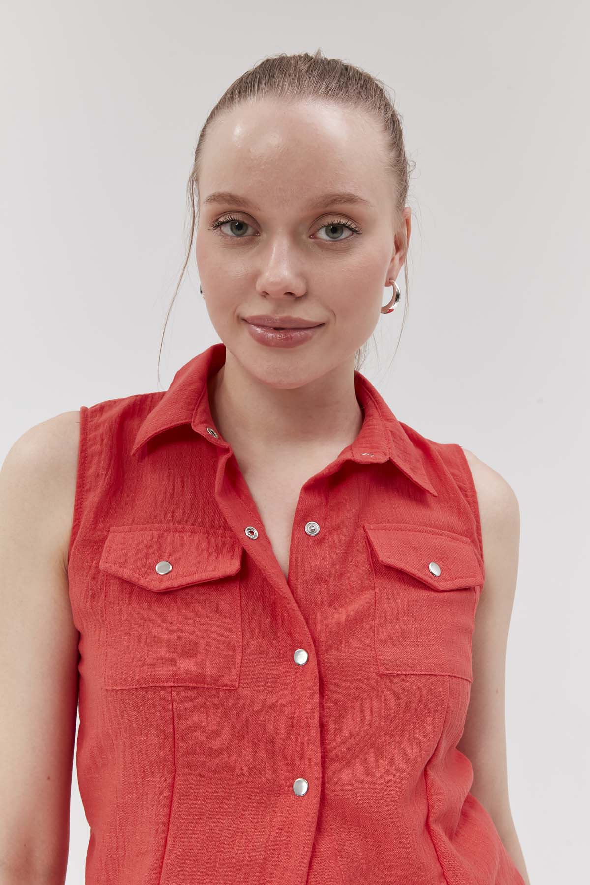 Çift Cepli Çıt Çıt Kapalmalı Sıfır Kol Yelek