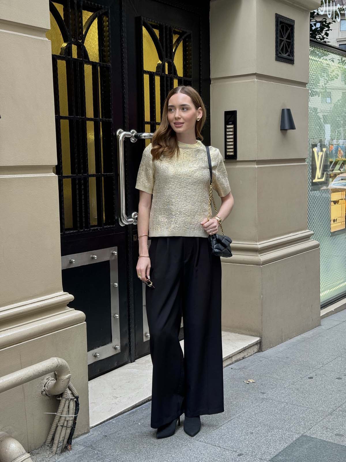 Polyelit Varak Baskılı Kısa Kollu Kazak